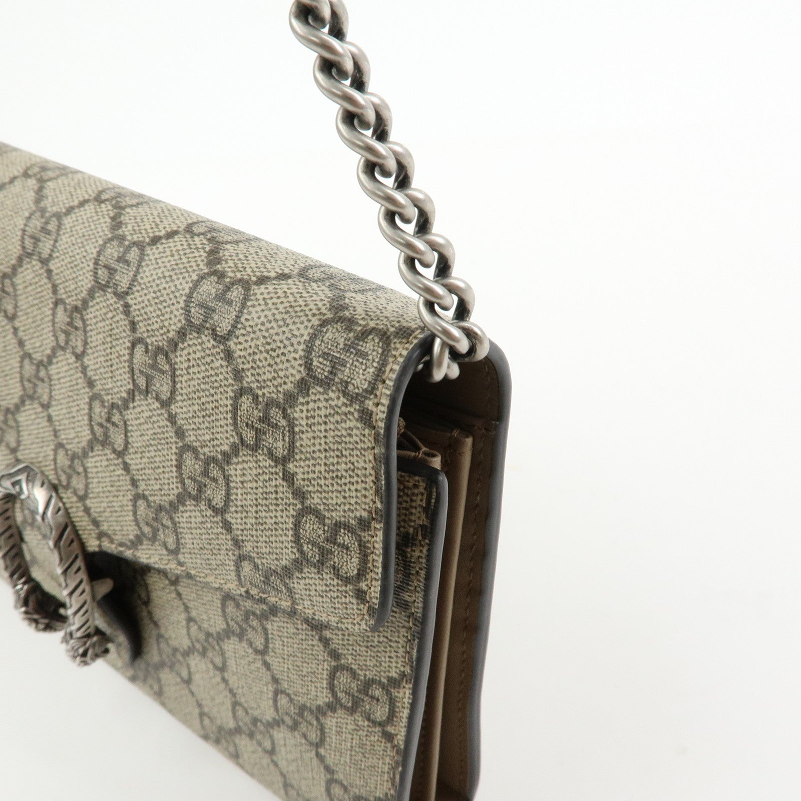 GUCCI Dionysus GG Supreme Chain Shoulder Bag Beige 401231