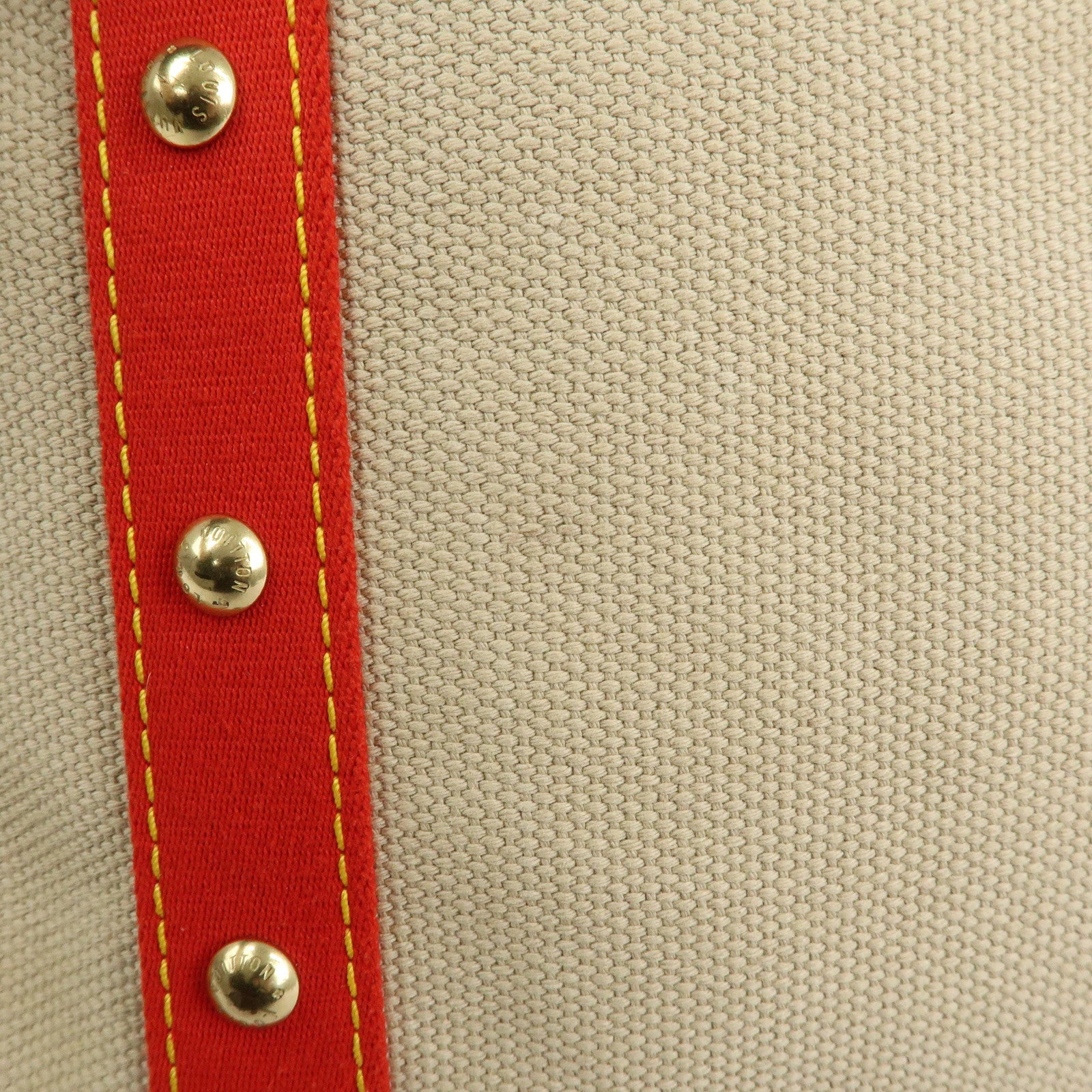 Louis Vuitton Antigua Cabas MM Canvas Leather Tote Bag Beige M40035