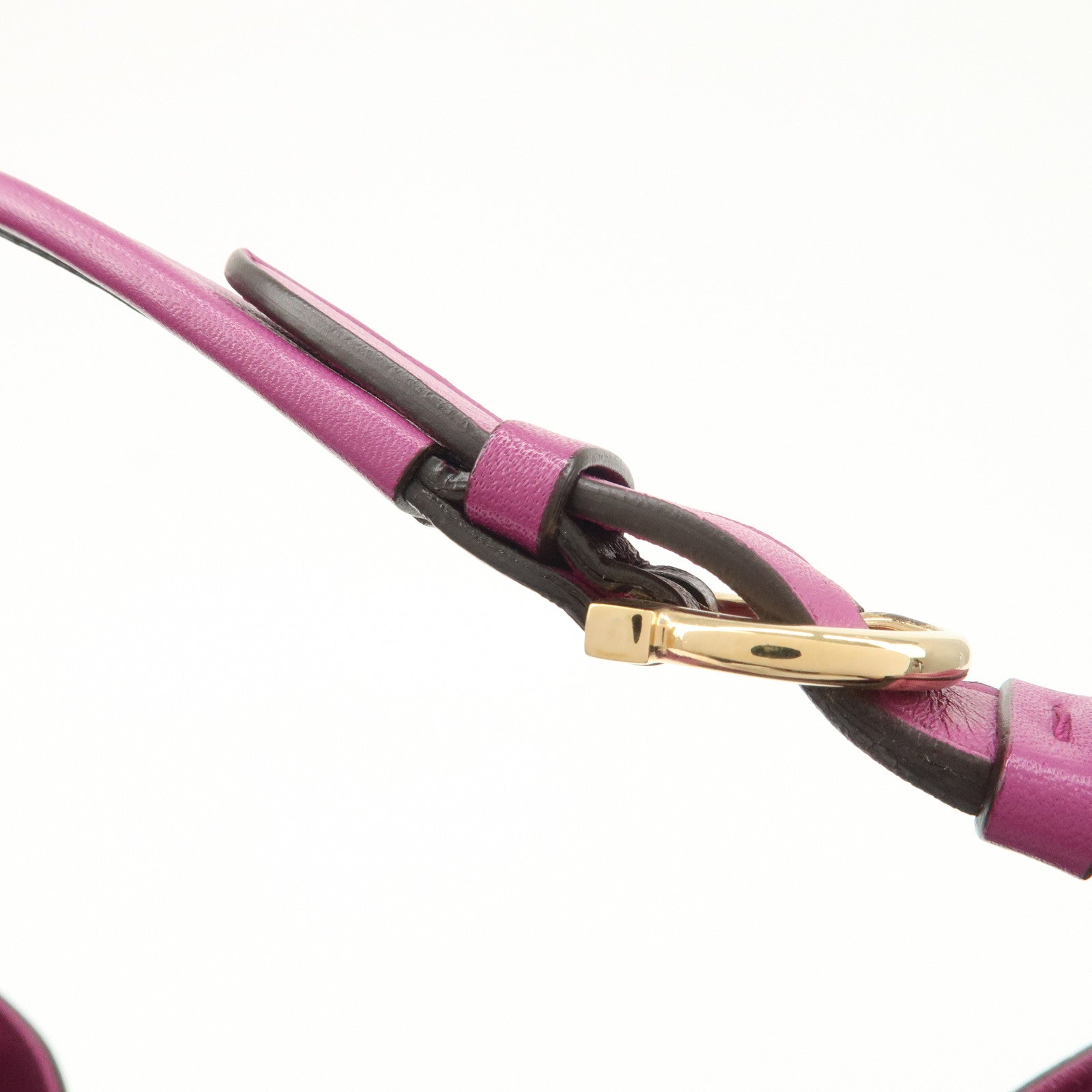 Ferragamo Gancini Leather Shoulder Bag Hand Bag Purple