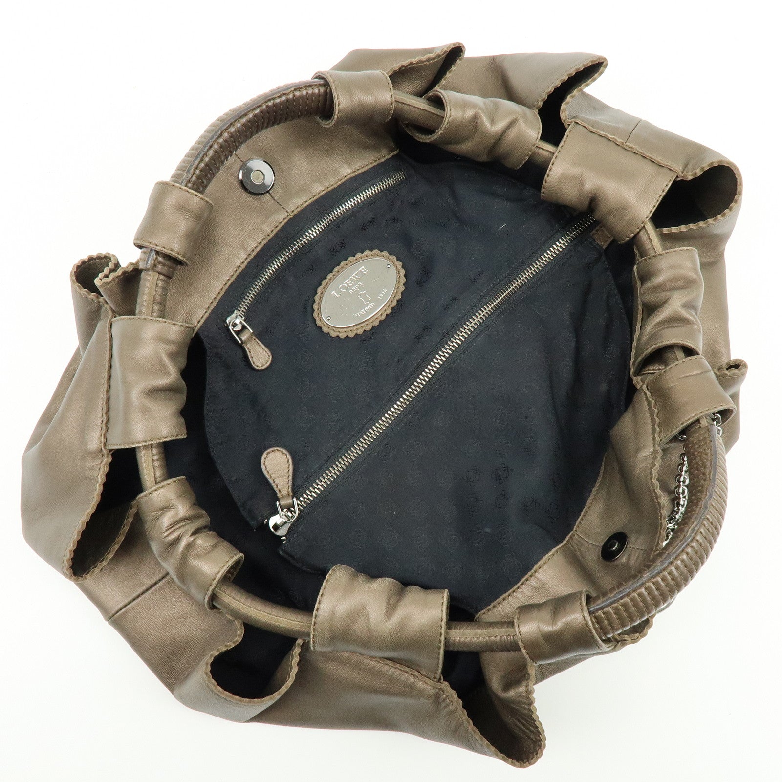 LOEWE Anagram Nappa Aire Nappa Leather Hand Bag Brown