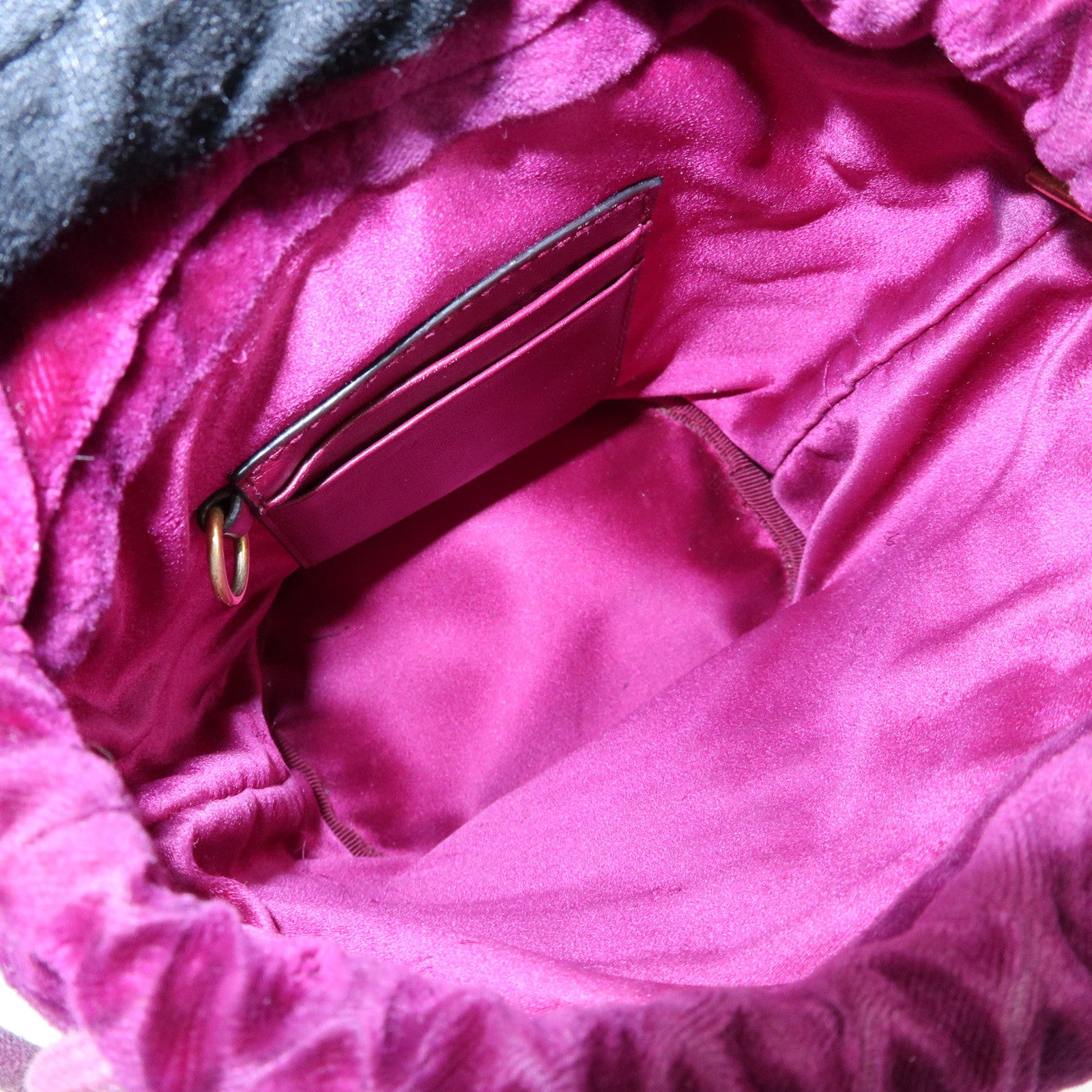 GUCCI GG Marmont Velvet Leather Small Bucket Chain Bag 575163