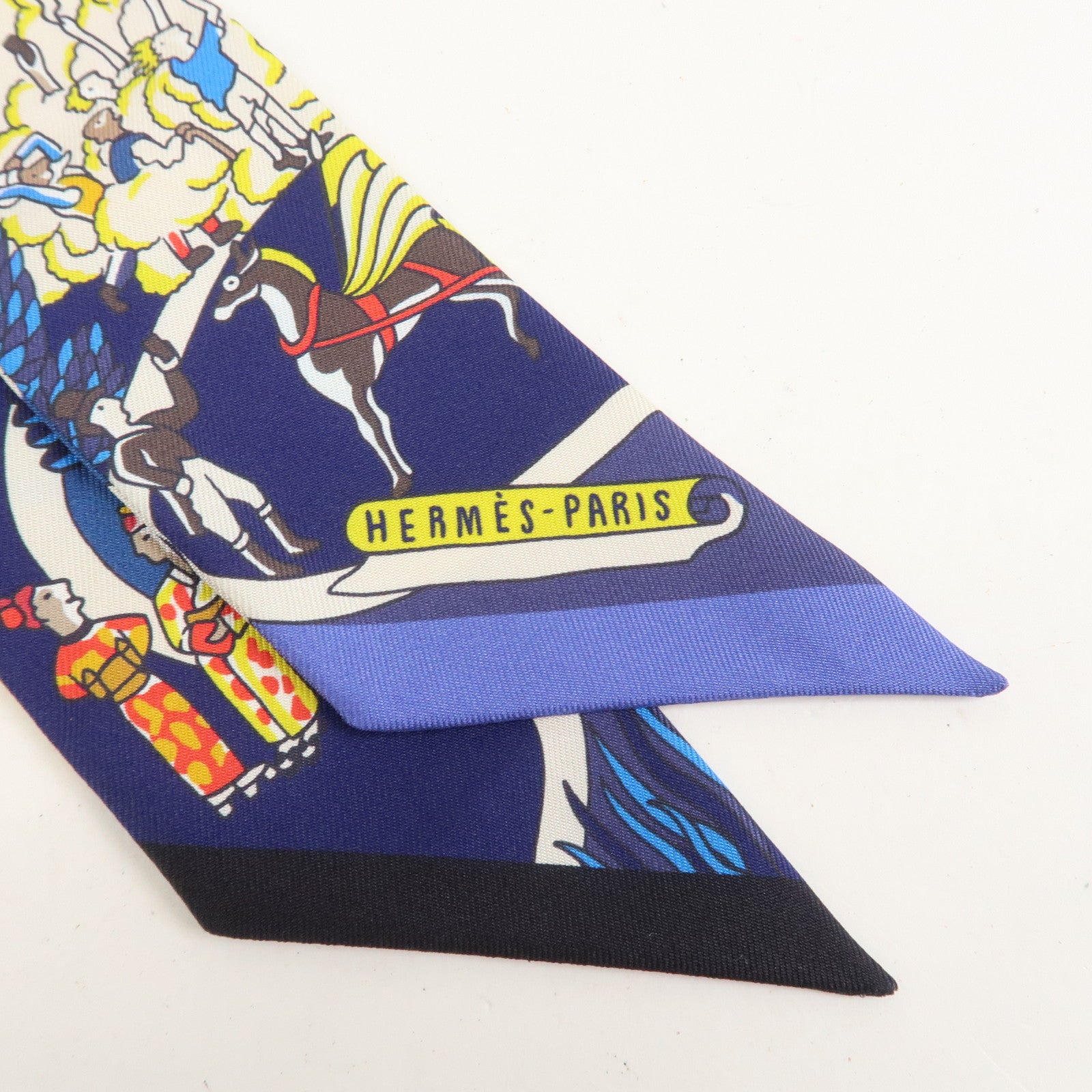 HERMES Twilly Silk 100% Scarf Exposition Universelle Multicolor