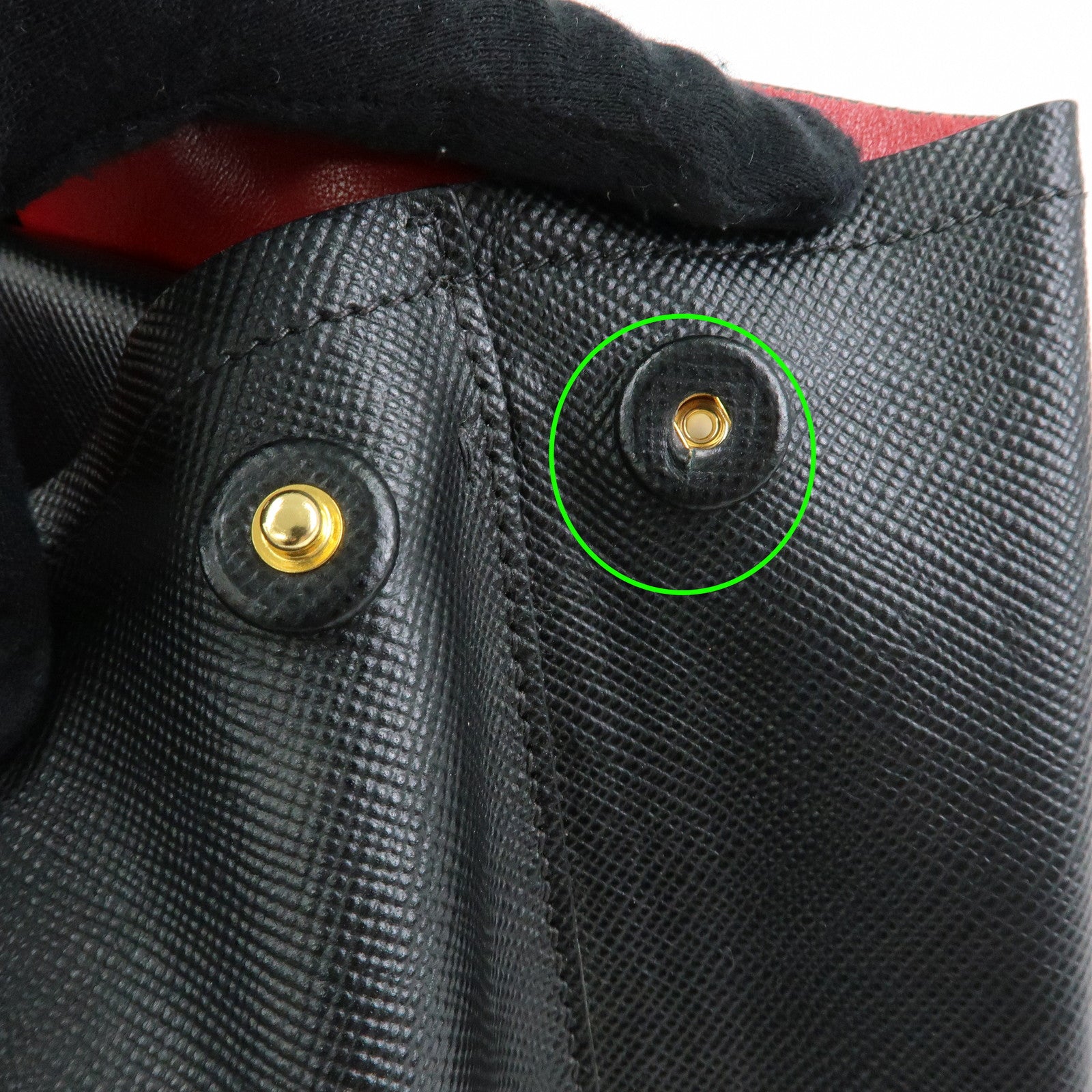 PRADA Triangle Logo Saffiano Leather Tote Bag Hand Bag Black BN2756