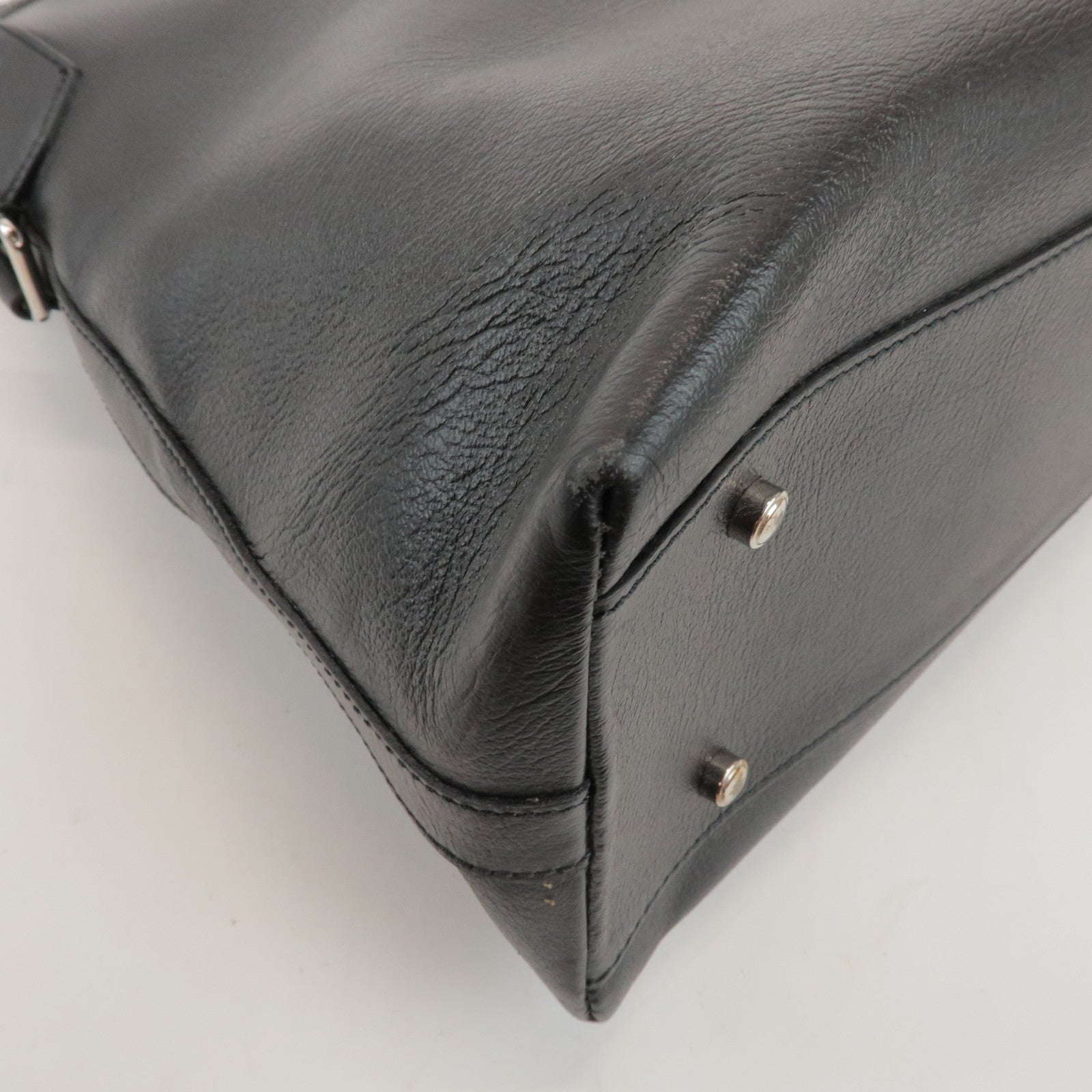 Cartier Must de Cartier Leather Hand Bag Tote Bag Black