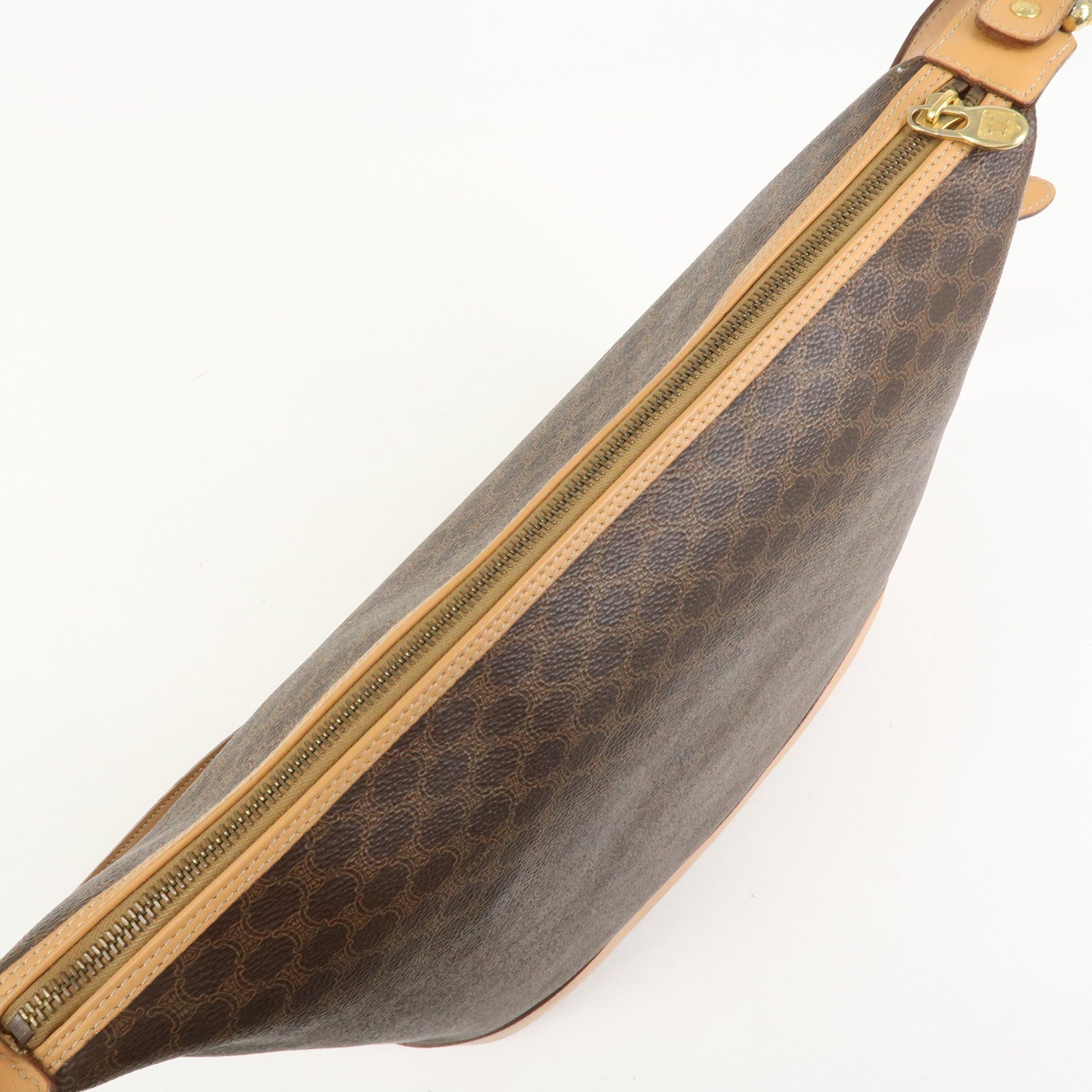 CELINE Macadam PVC Leather Shoulder Bag Hand Bag Brown