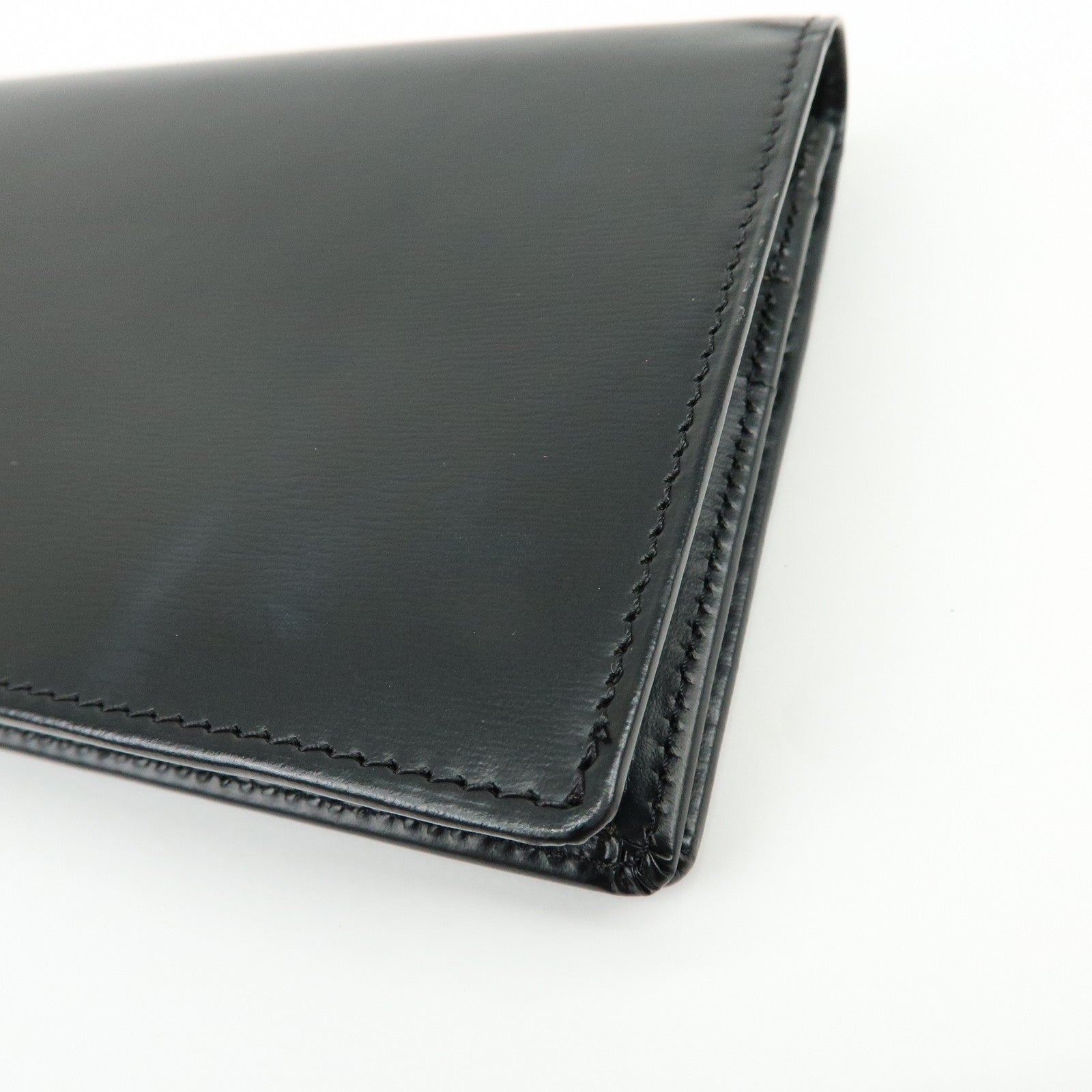 Cartier Pasha Leather Bi-fold Long Wallet Continental Wallet Black