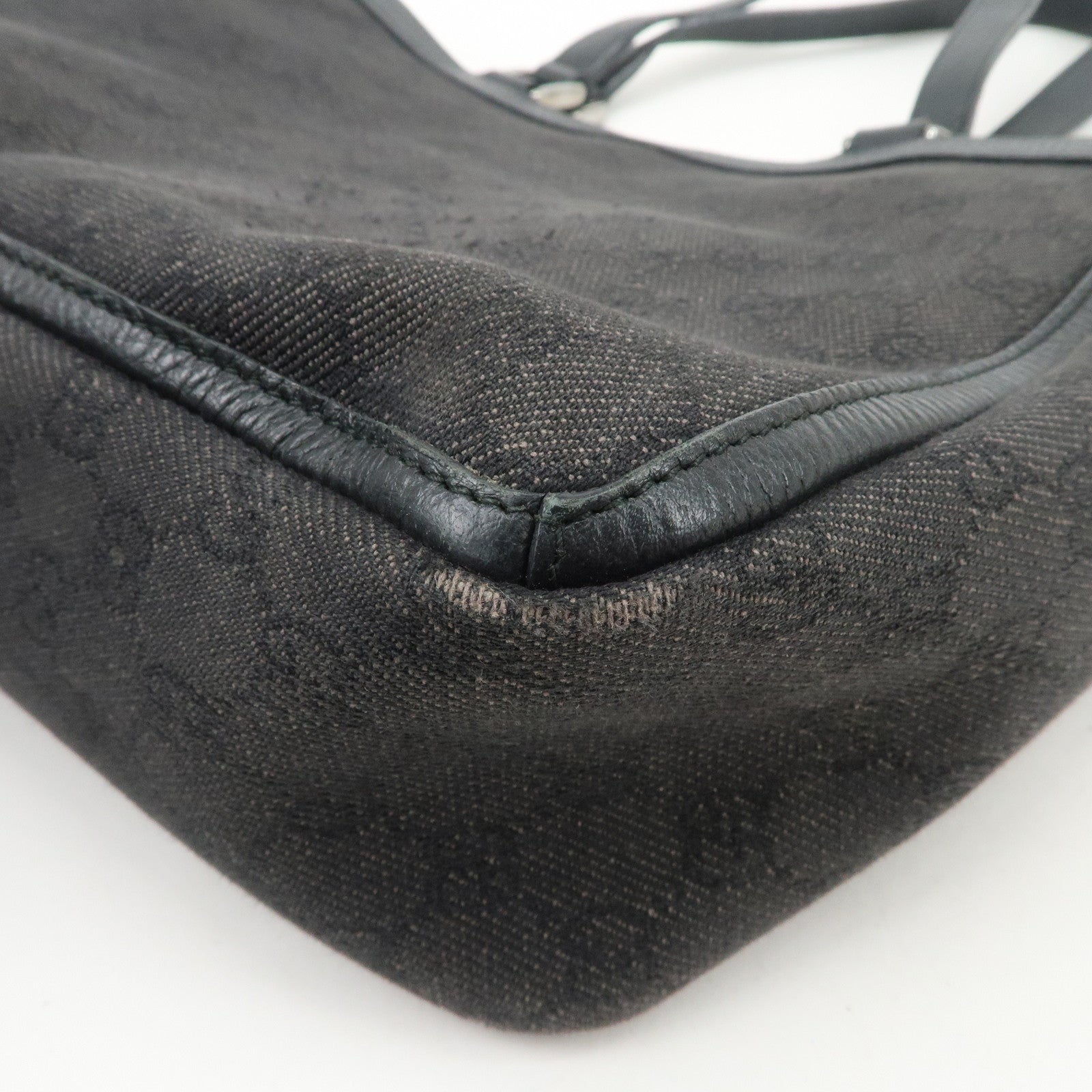 GUCCI Abbey GG Canvas Leather Tote Bag Shoulder Bag Black 268639