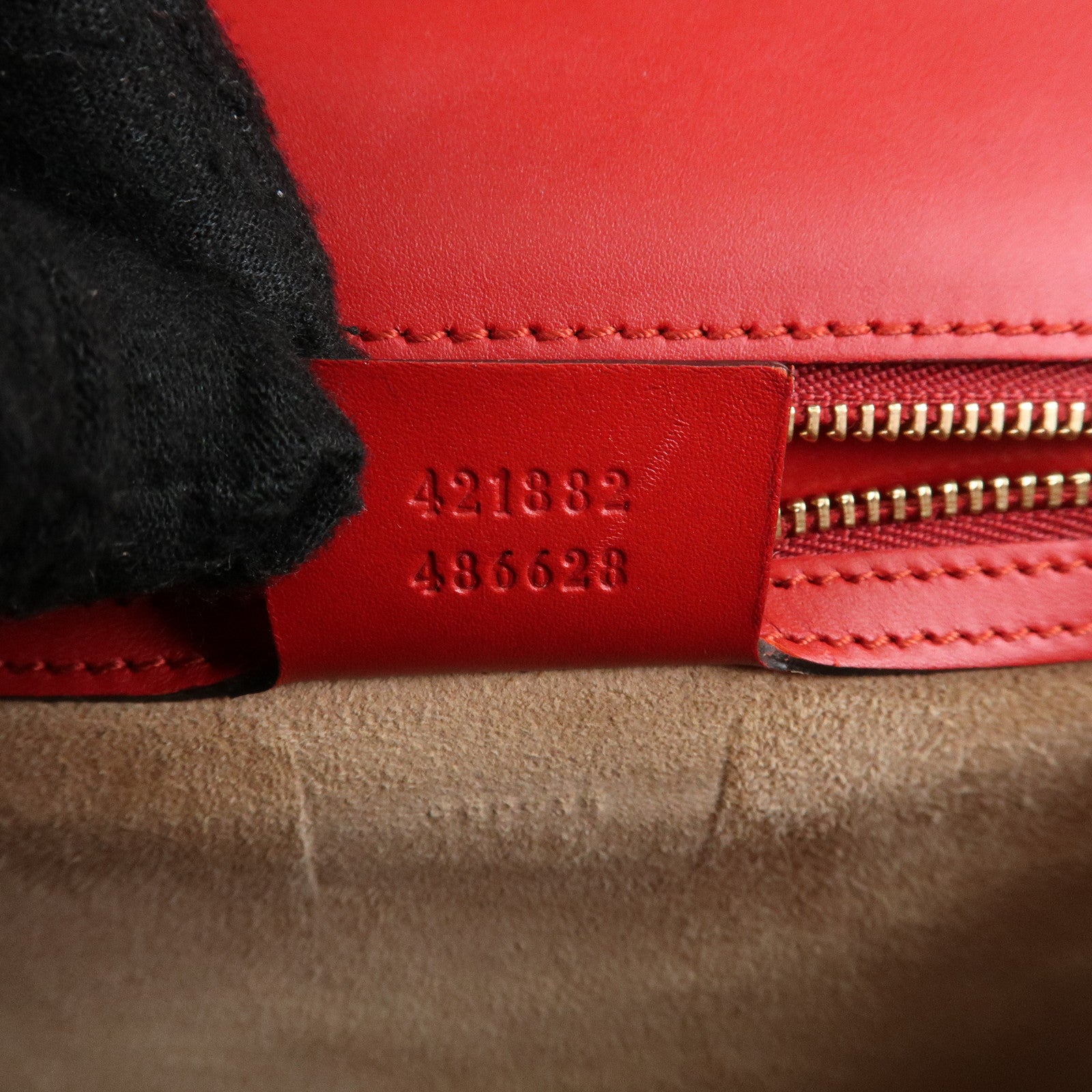 GUCCI Sylvie Sherry Leather Shoulder Bag Red Ribbon Red 421882