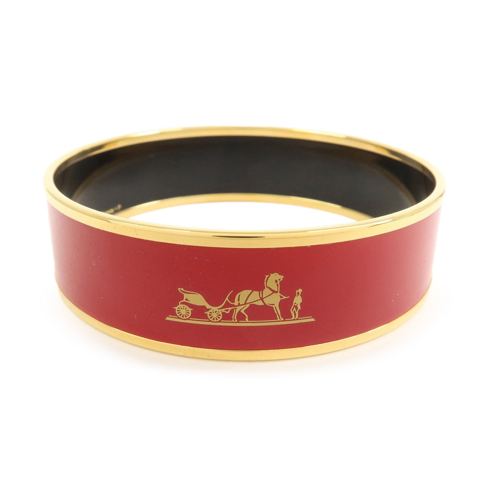 HERMES Email GM Bangle Bracelet Red