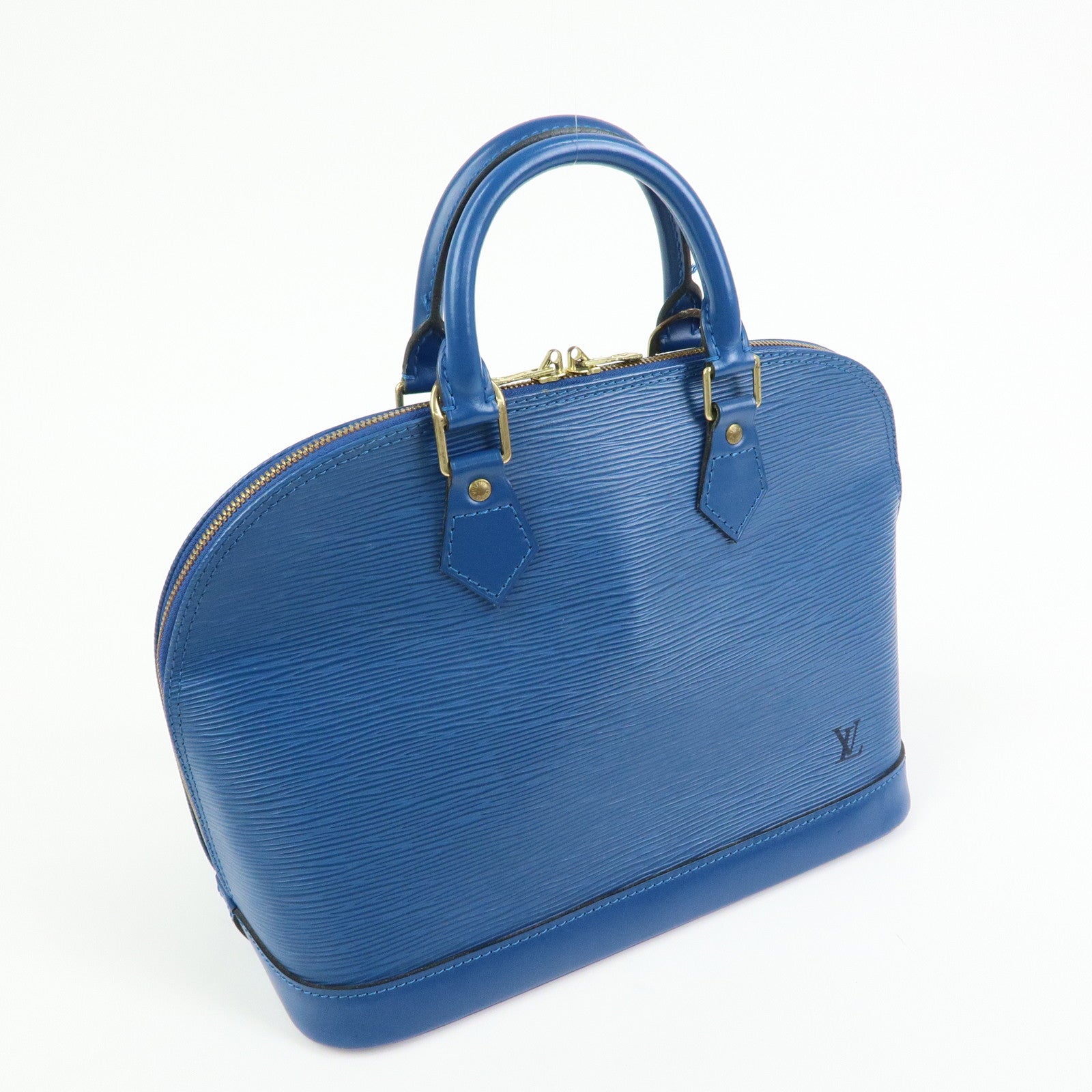 Louis Vuitton Epi Leather Alma Hand Bag Toledo Blue M52145