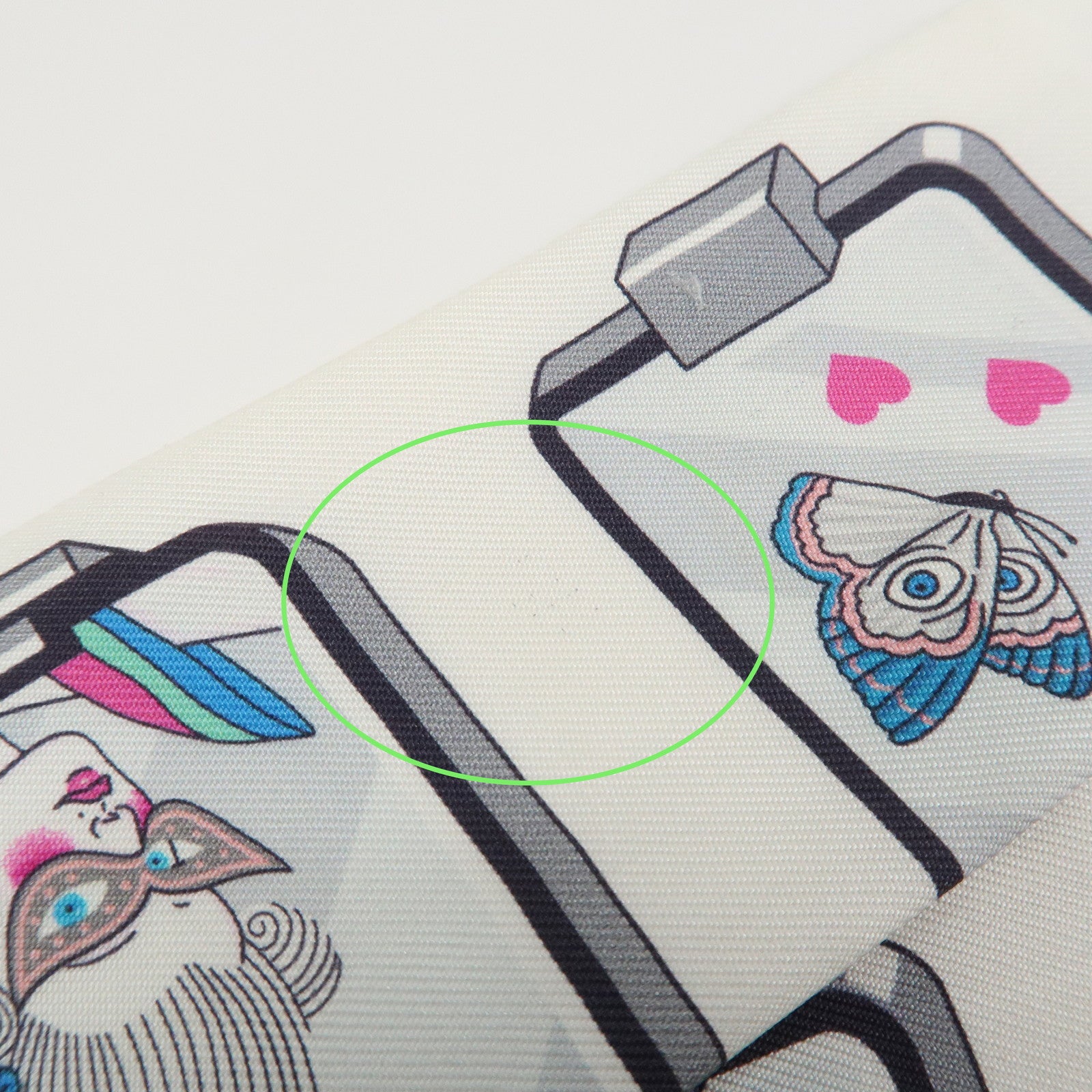 HERMES Twilly Silk 100% HERMES STORY Scarf White