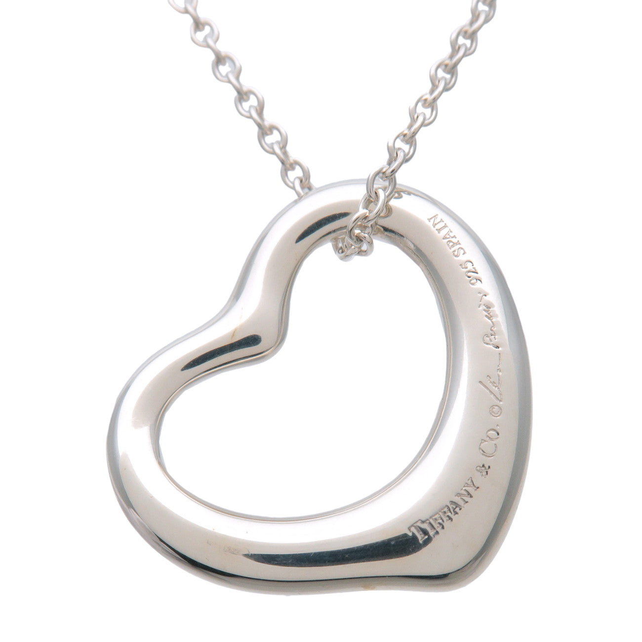 Tiffany & Co Open Heart Necklace 22MM SV925 Silver