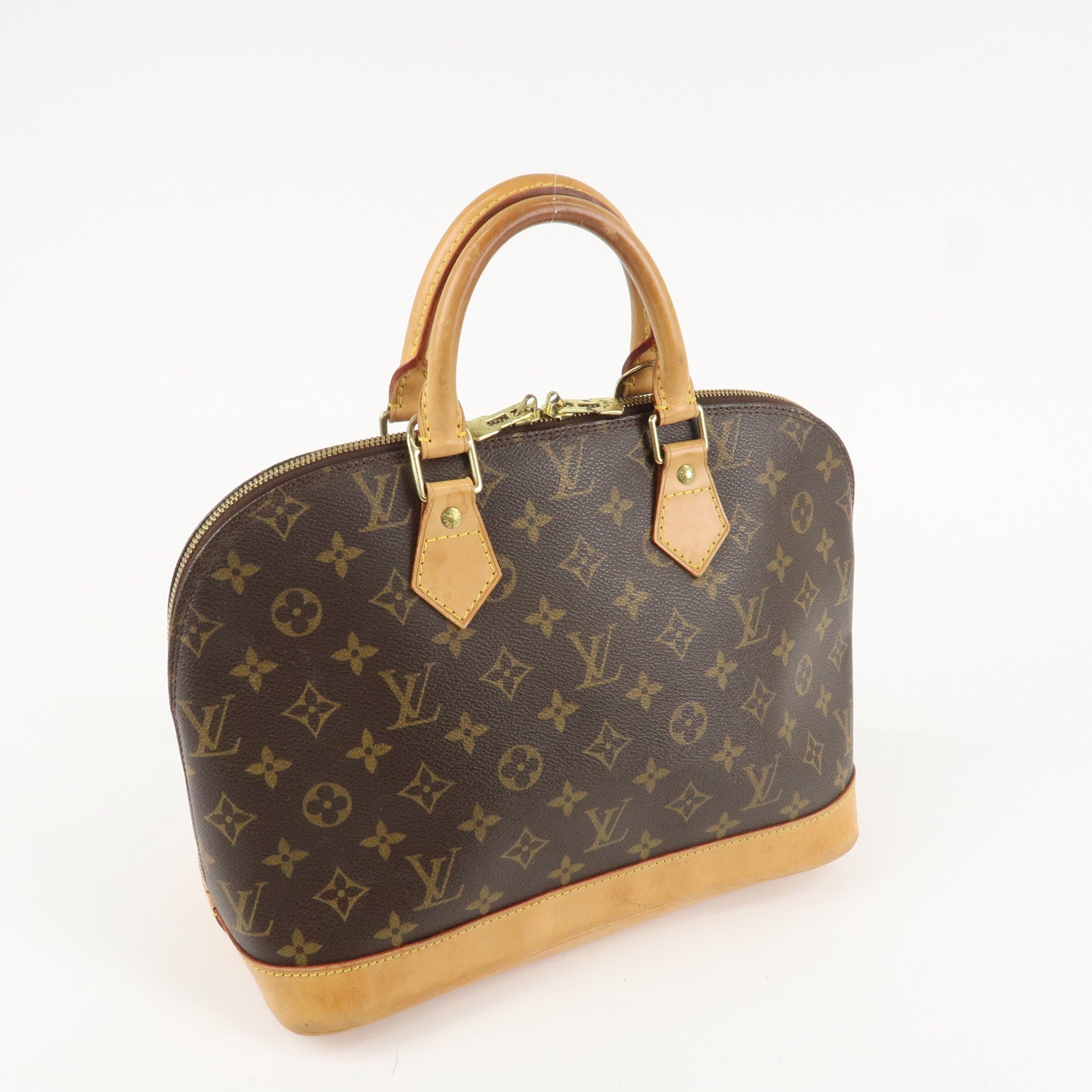 Louis Vuitton Monogram Alma Hand Bag Brown Brown M51130 Used