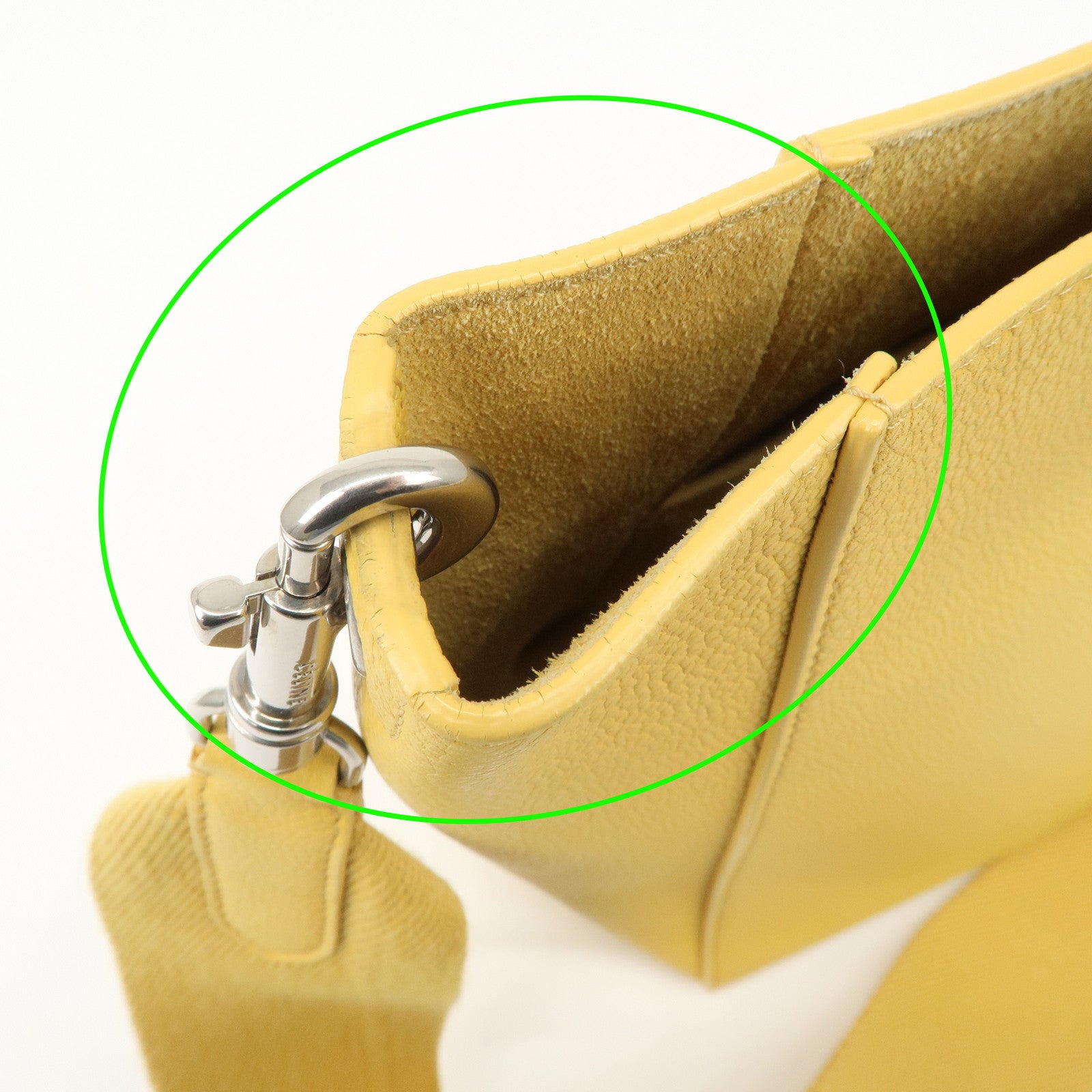 CELINE Leather Sangle Bucket Shoulder Bag Hand Bag Yellow