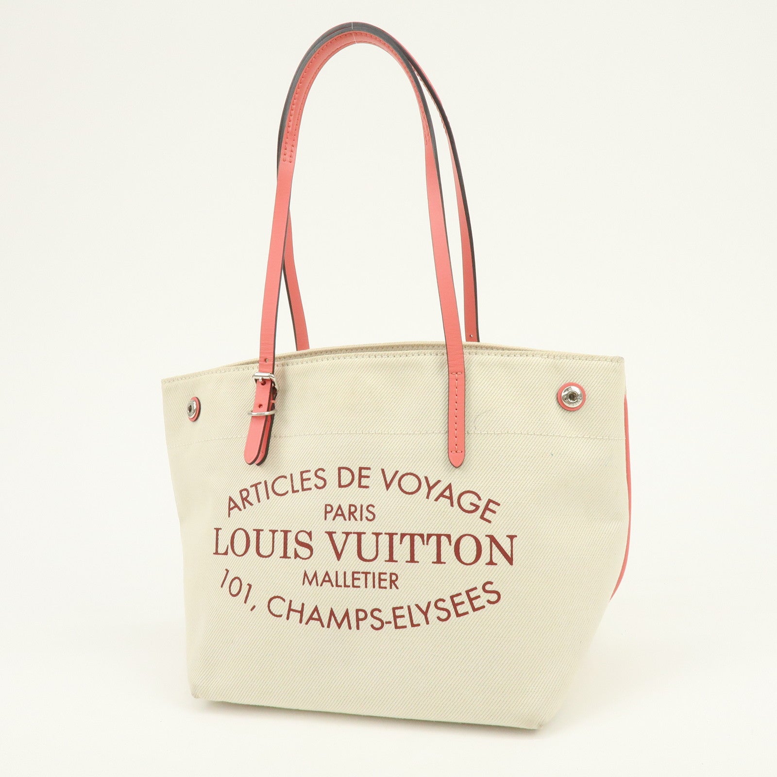 Louis Vuitton Canvas Leather Cabas PM Hand Bag Corail M94505
