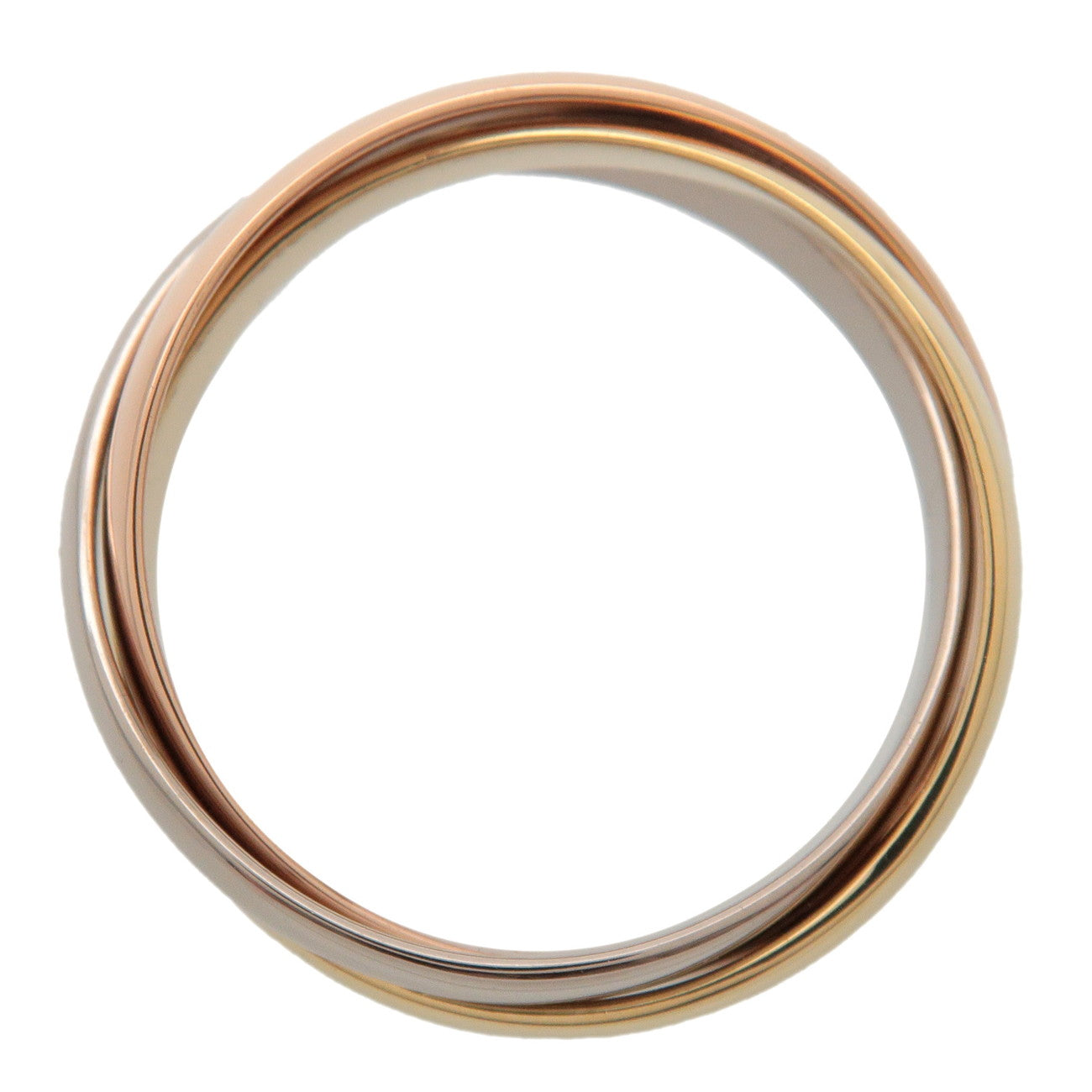 Cartier Trinity Ring 750YG/WG/PG Classic Model SM #47 US4.5
