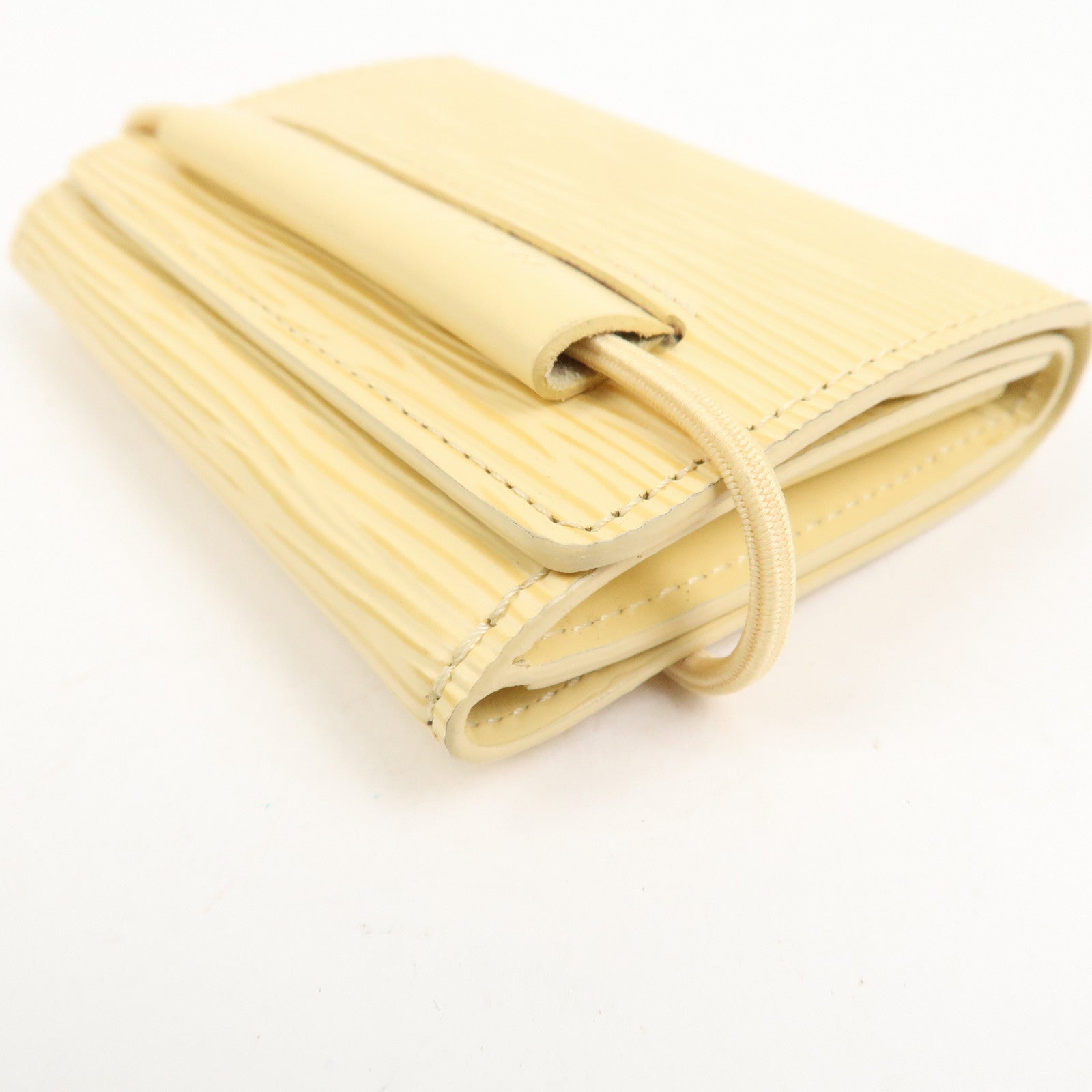 Louis Vuitton Epi Portefeuille Elastic Coin Purse Vanilla M6346A