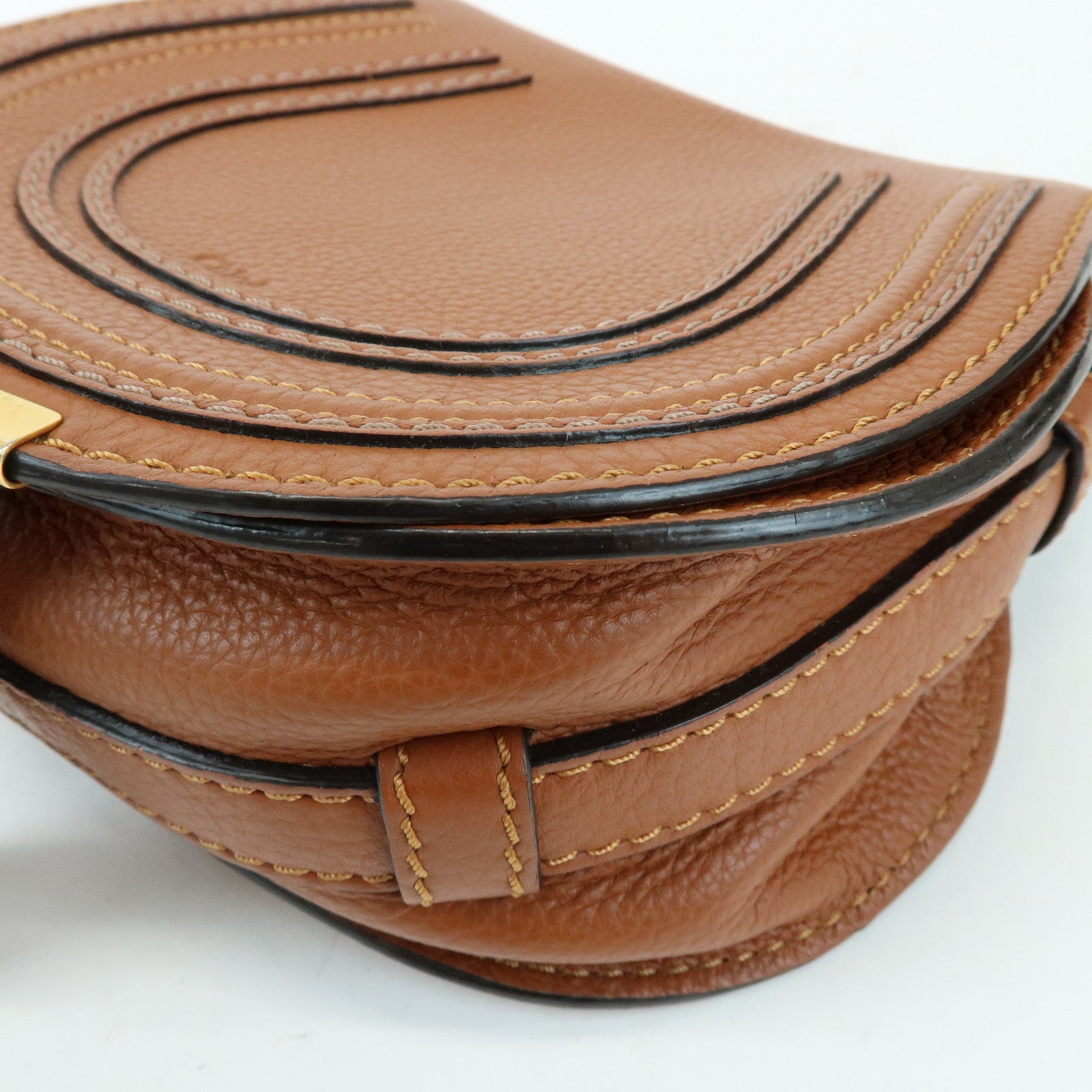 Chloe Marcie Leather Shoulder Bag Crossbody Bag Brown