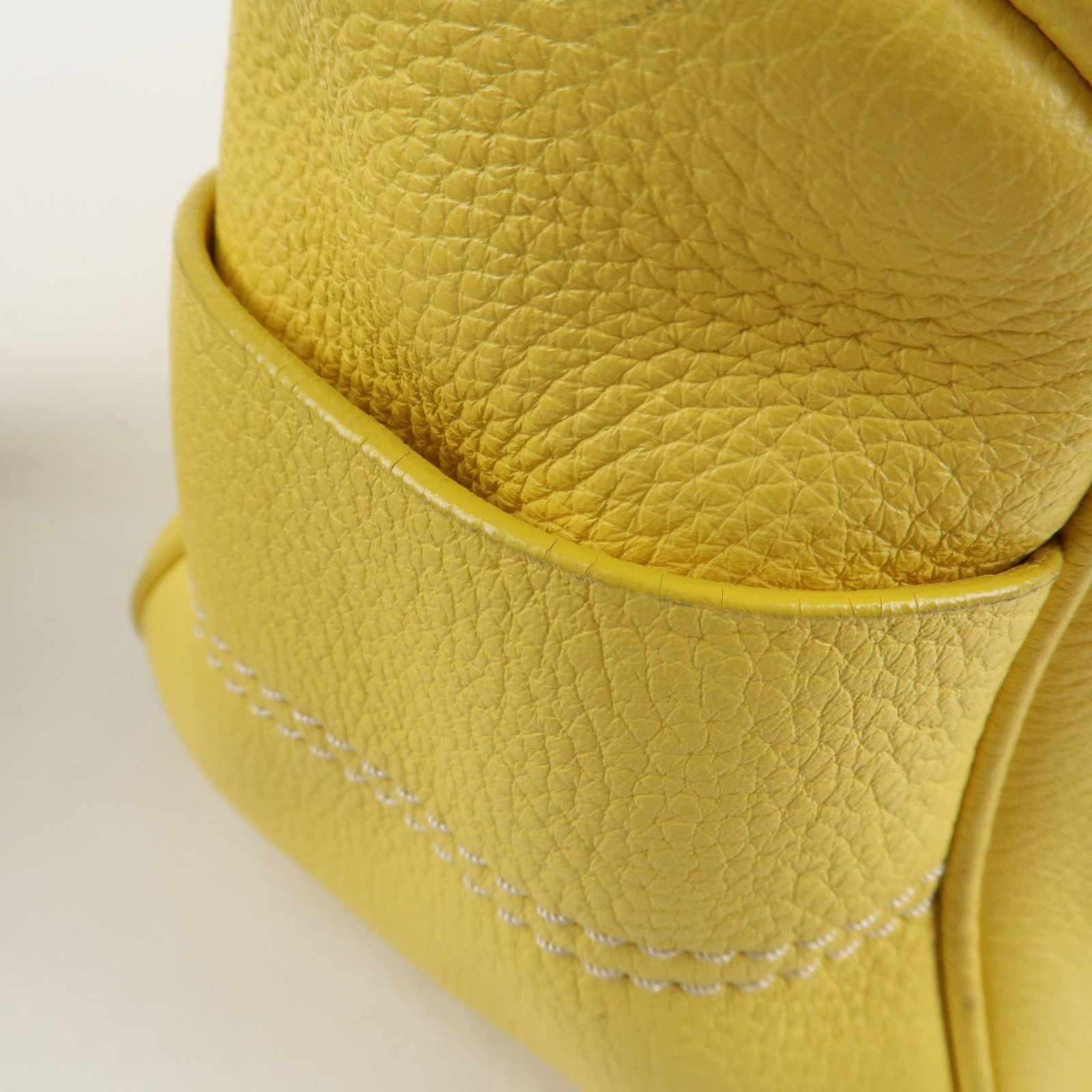 CELINE Leather Boogie Bag Hand Bag Tote Bag Yellow Gold HDW Used