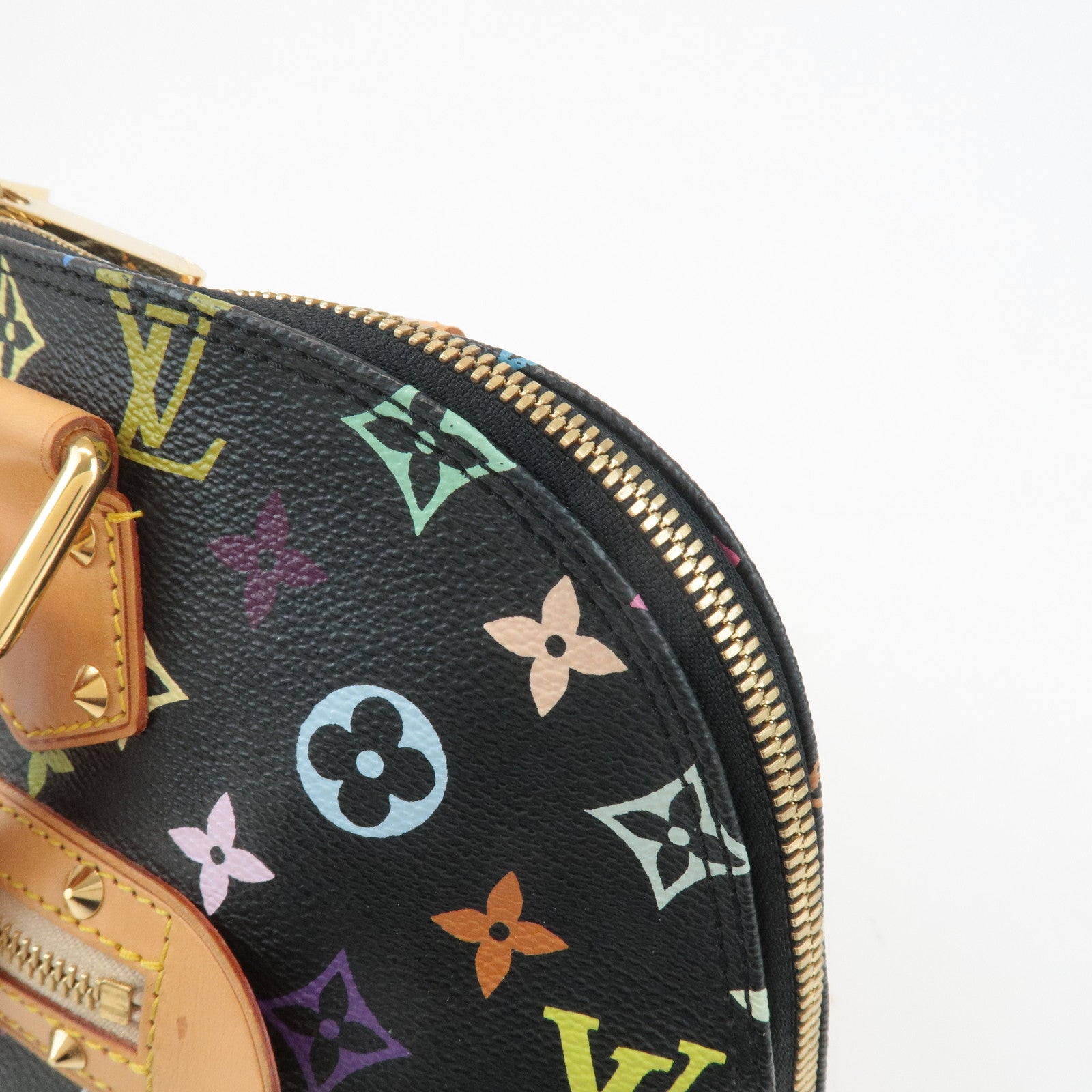 Louis Vuitton Monogram Multicolor Alma Hand Bag Noir M92646 Used