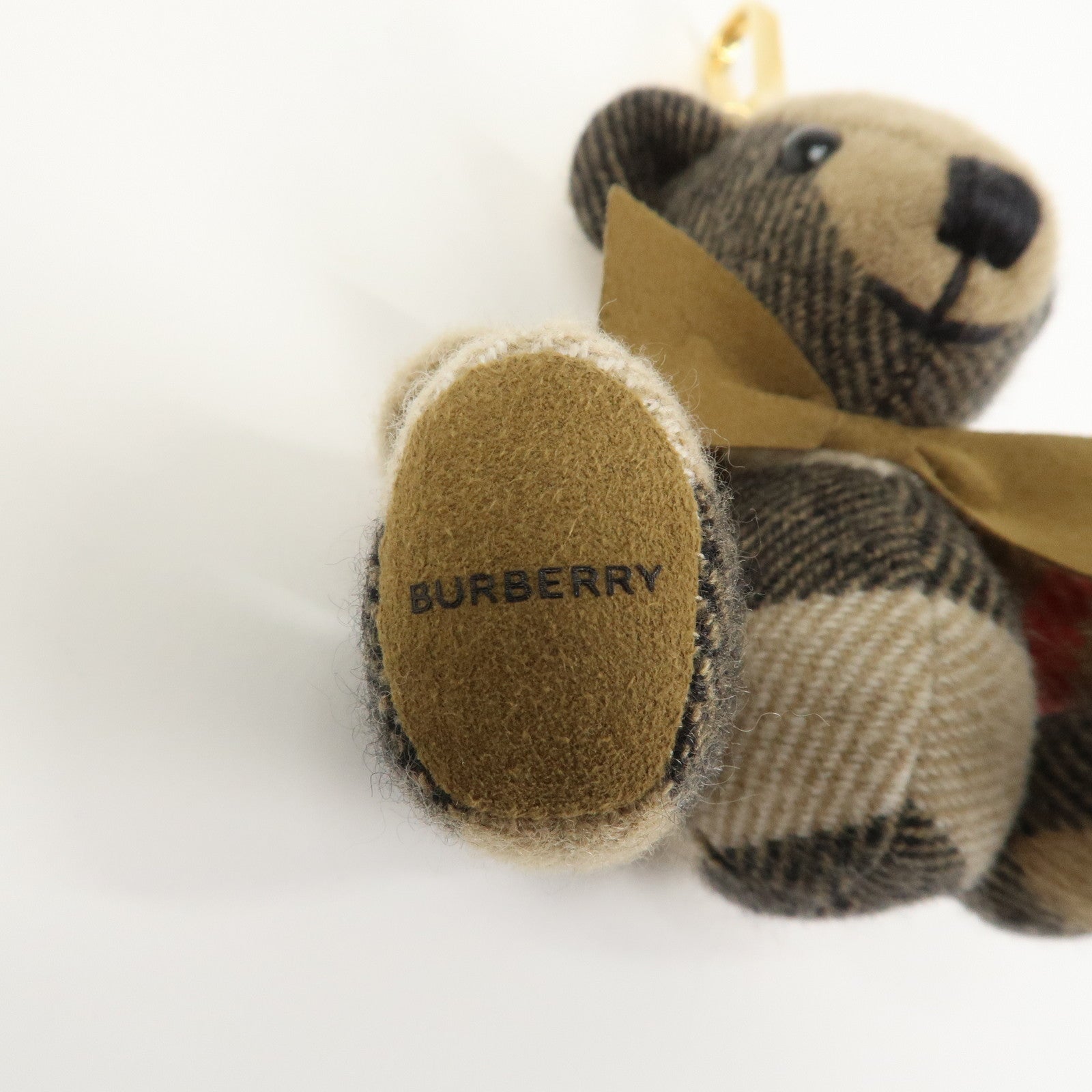 BURBERRY Nova Plaid Thomas Teddy Bear Cashmere Bag Charm Key Holder