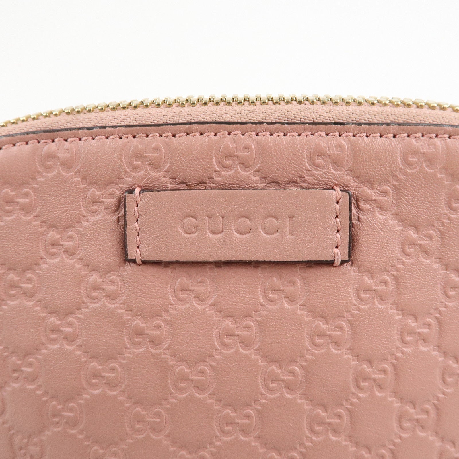 GUCCI Micro Guccissima Leather Cosmetic Pouch Pink 449893