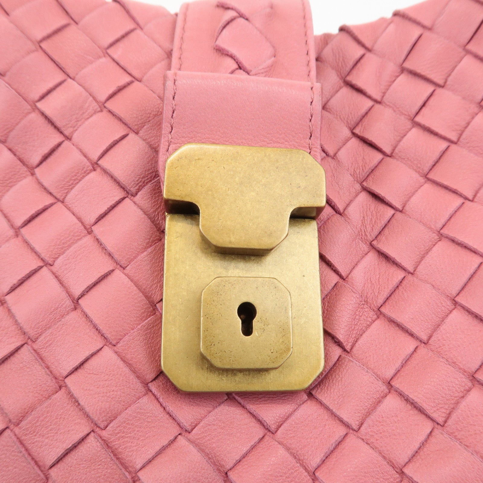 BOTTEGA VENETA Intrecciato Leather Tote Bag Pink 162197