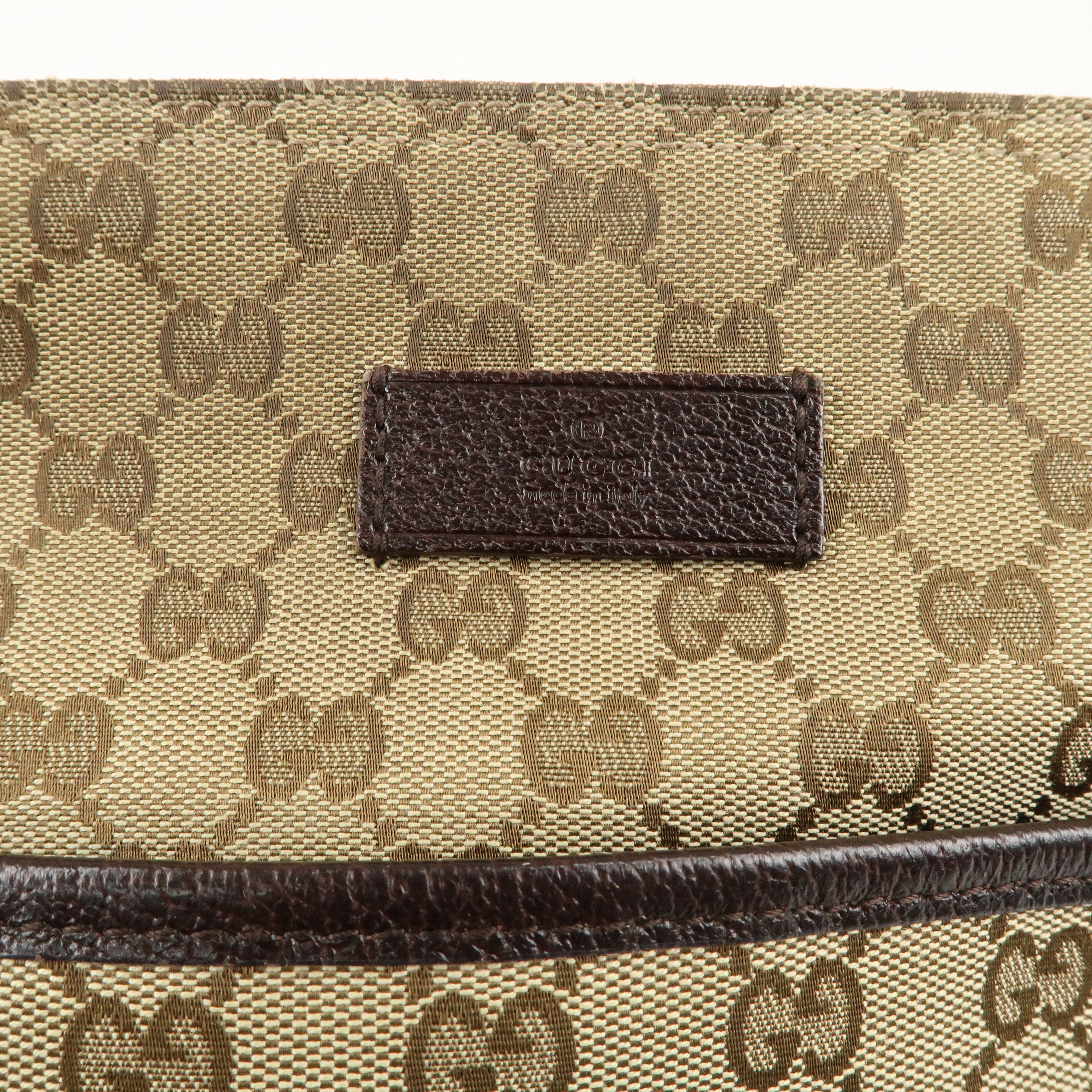 GUCCI Sherry Line GG Canvas Leather Shoulder Bag Beige 189751