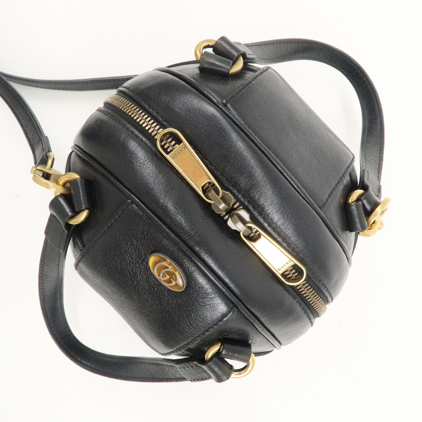 GUCCI Ophidia Leather Basketball Shape Shoulder Bag 547355