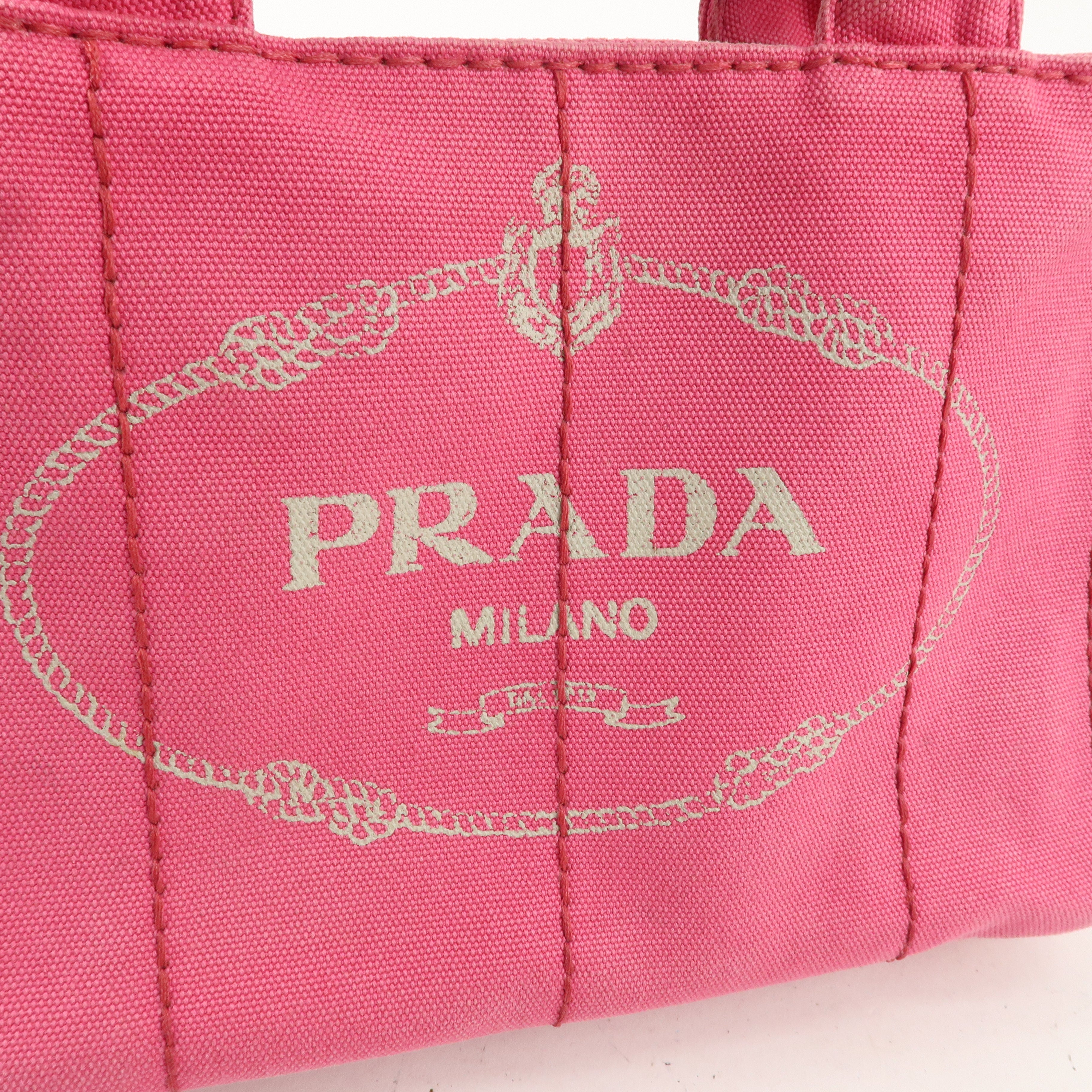 PRADA Canapa Mini Canvas 2Way Bag Hand Shoulder Bag Pink