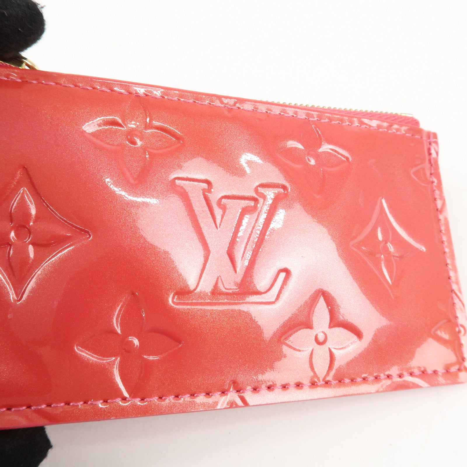 Louis Vuitton Monogram Vernis Pochette Cles Coin Case Pink M9144F