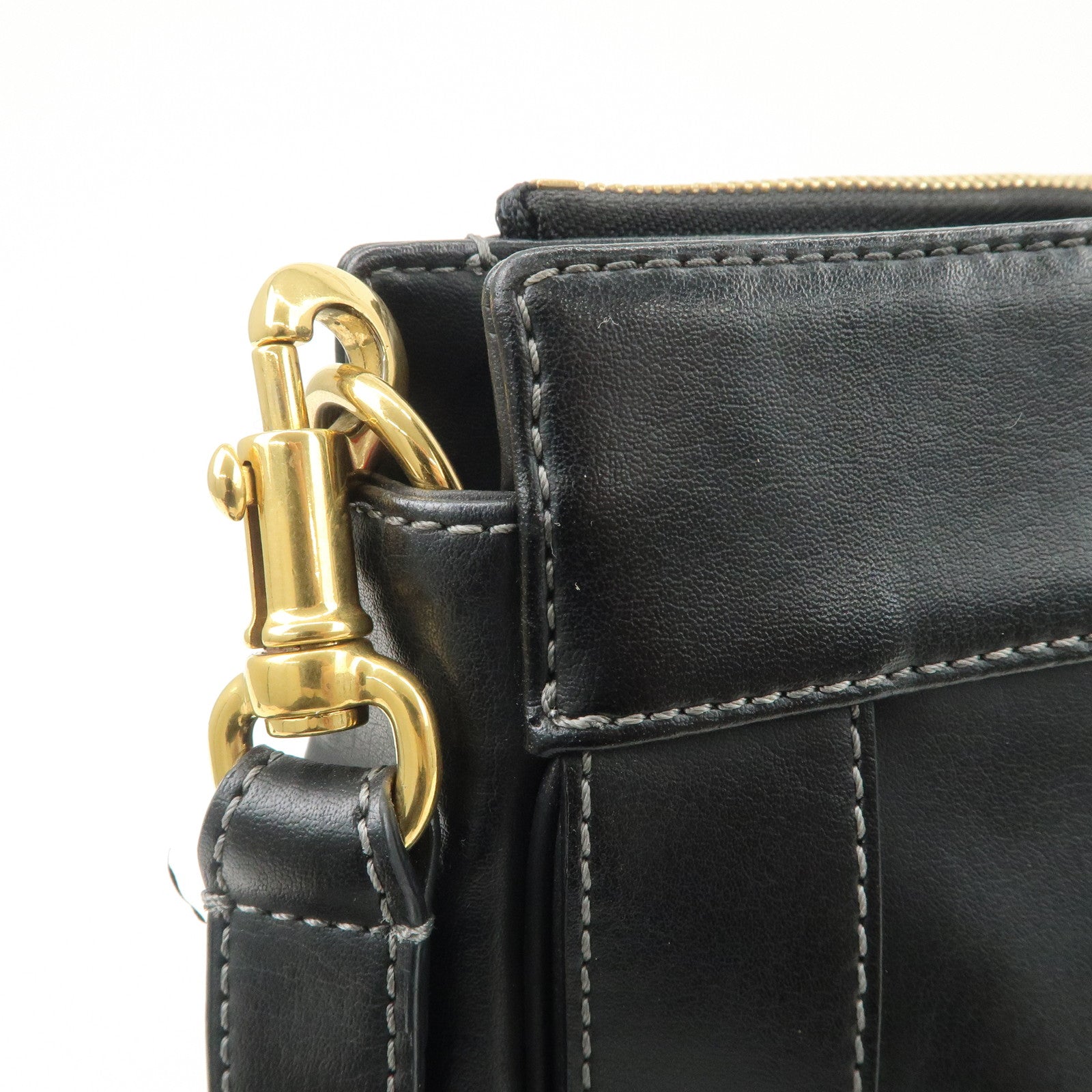 Chloe Eden Leather Tassel Shoulder Bag Black Brown Used