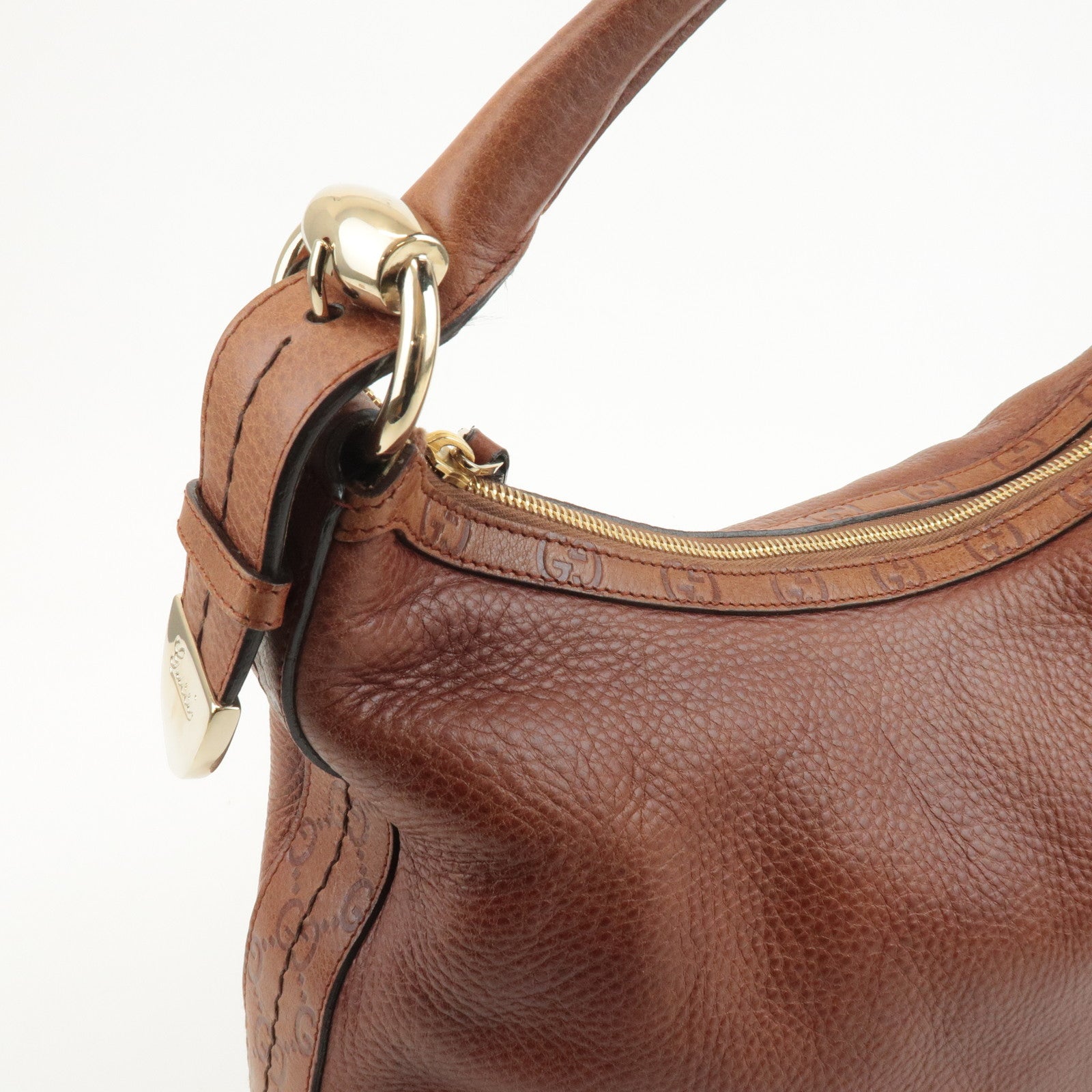 GUCCI Guccissima Leather Shoulder Bag Brown 181515