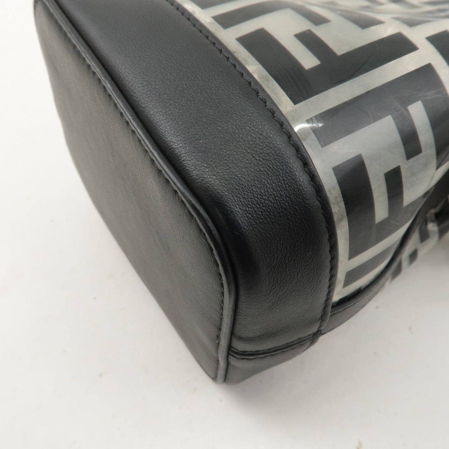 FENDI Vinyl Leather Montresor Mini 2Way Bag Black 8BS010