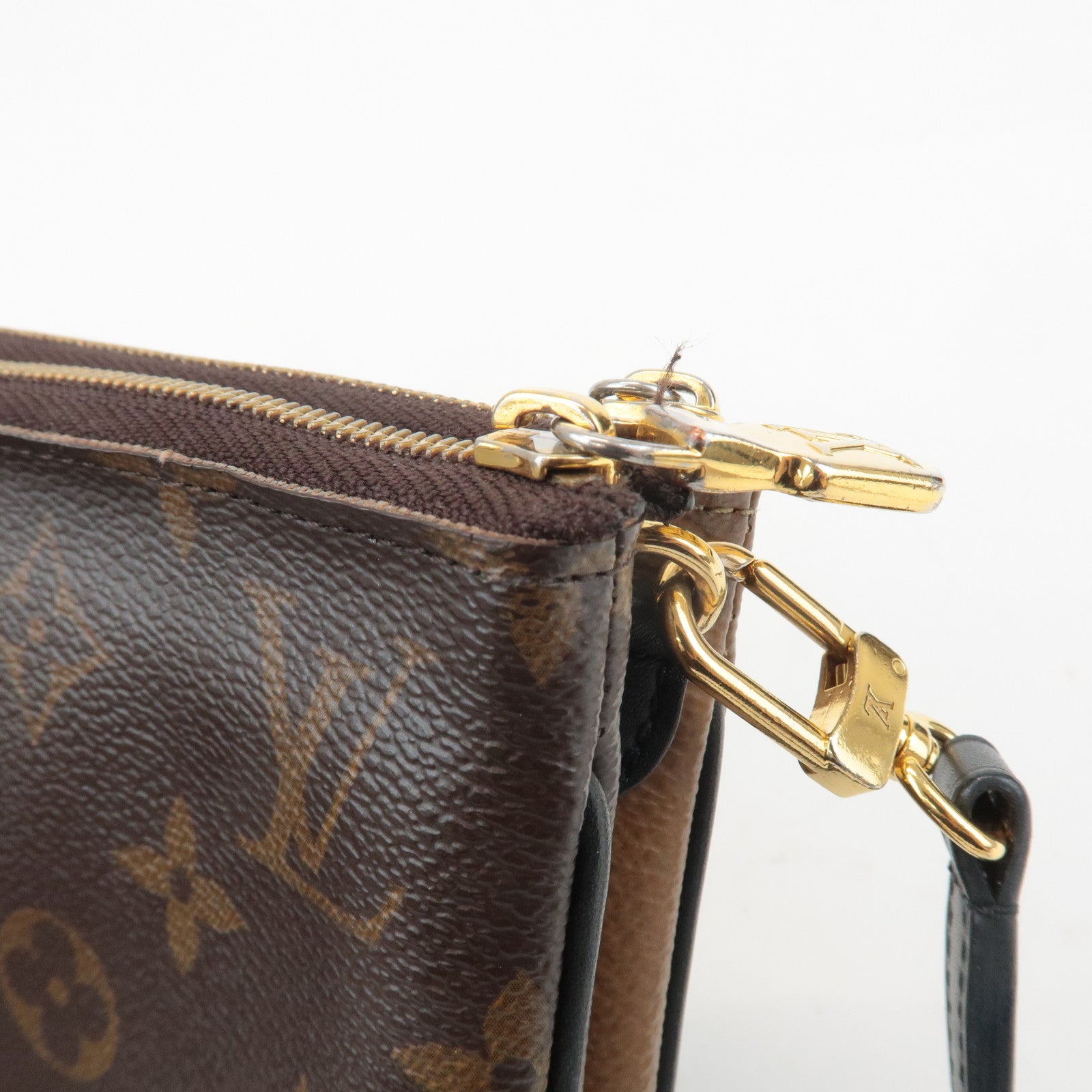 Louis Vuitton Monogram Reverse Pochette Double Zip Bag M69203 Used