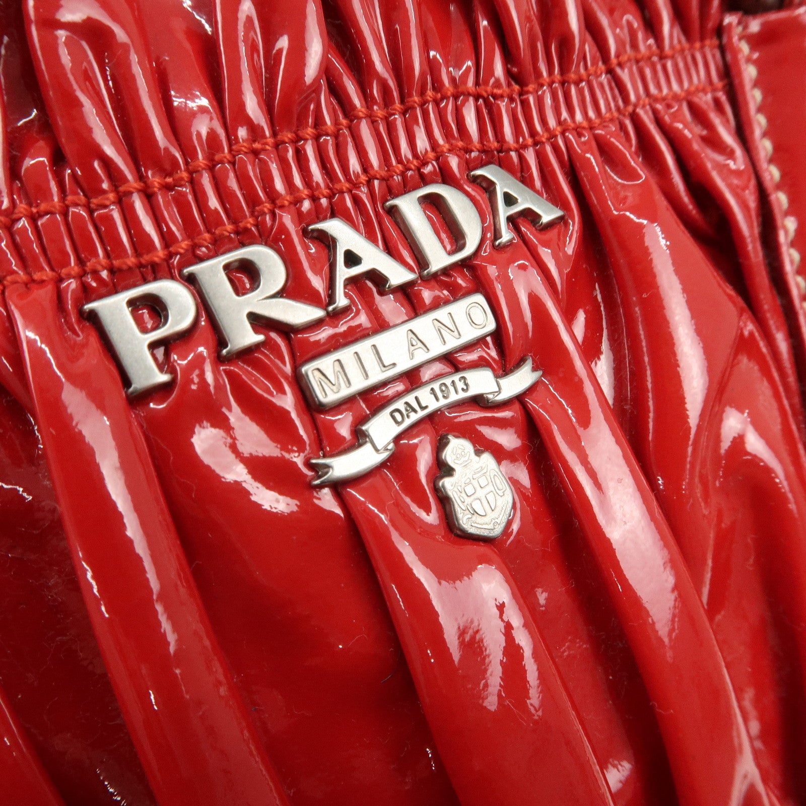 PRADA Patent Leather 2Way Bag Hand Bag Shoulder Bag Red