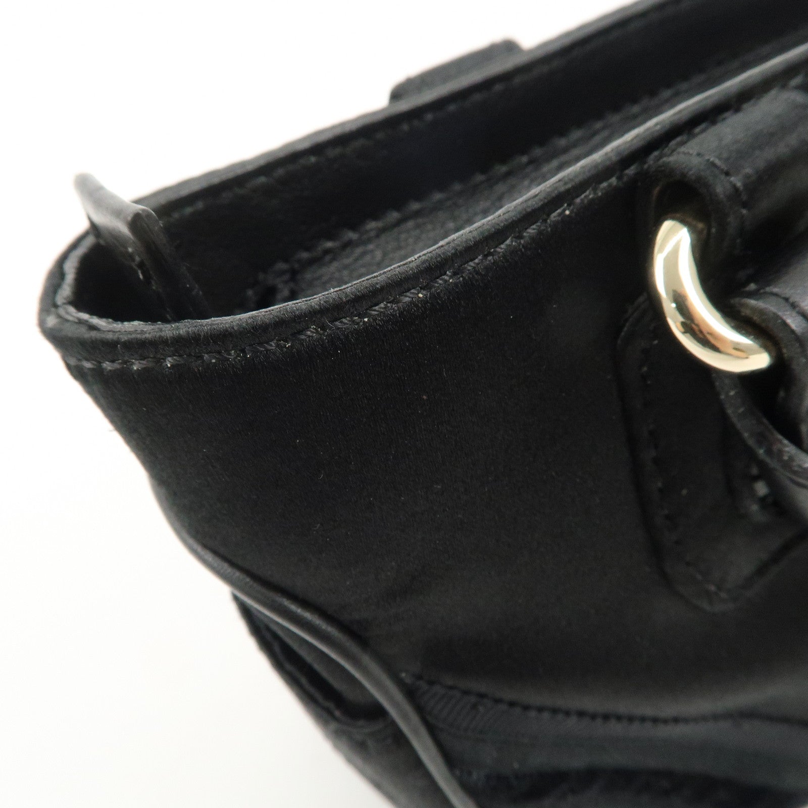 CELINE Macadam Satin Leather Mini Boogie Bag Beads Macadam Stamp Used