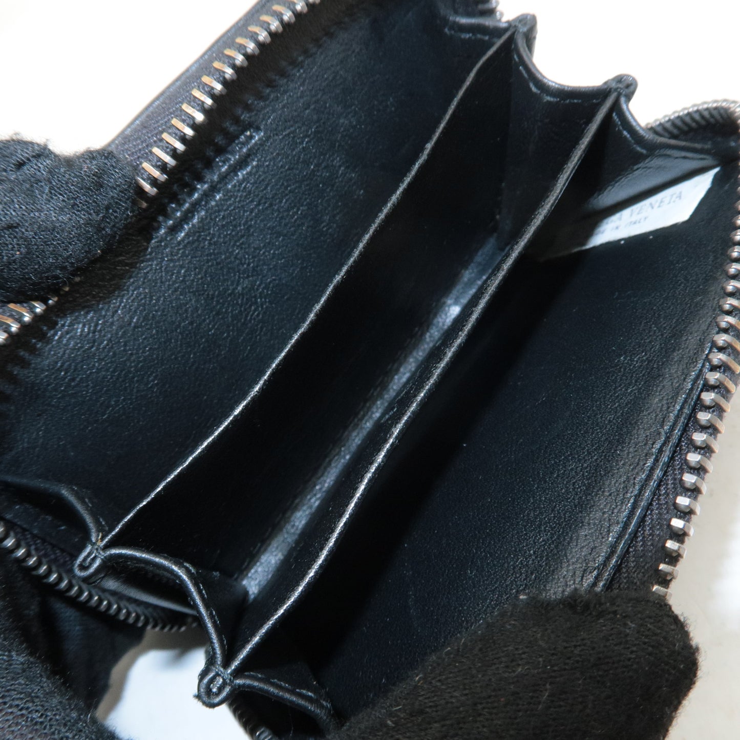 BOTTEGA VENETA Intrecciato Leather Coin Case Black 114075