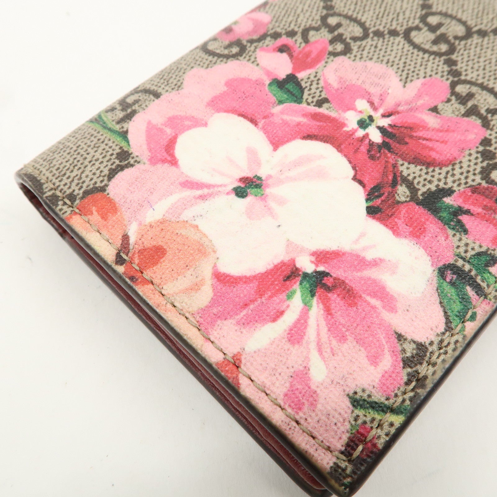 GUCCI GG Blooms GG Supreme Bi-fold Wallet Flowe Print Pink 41088