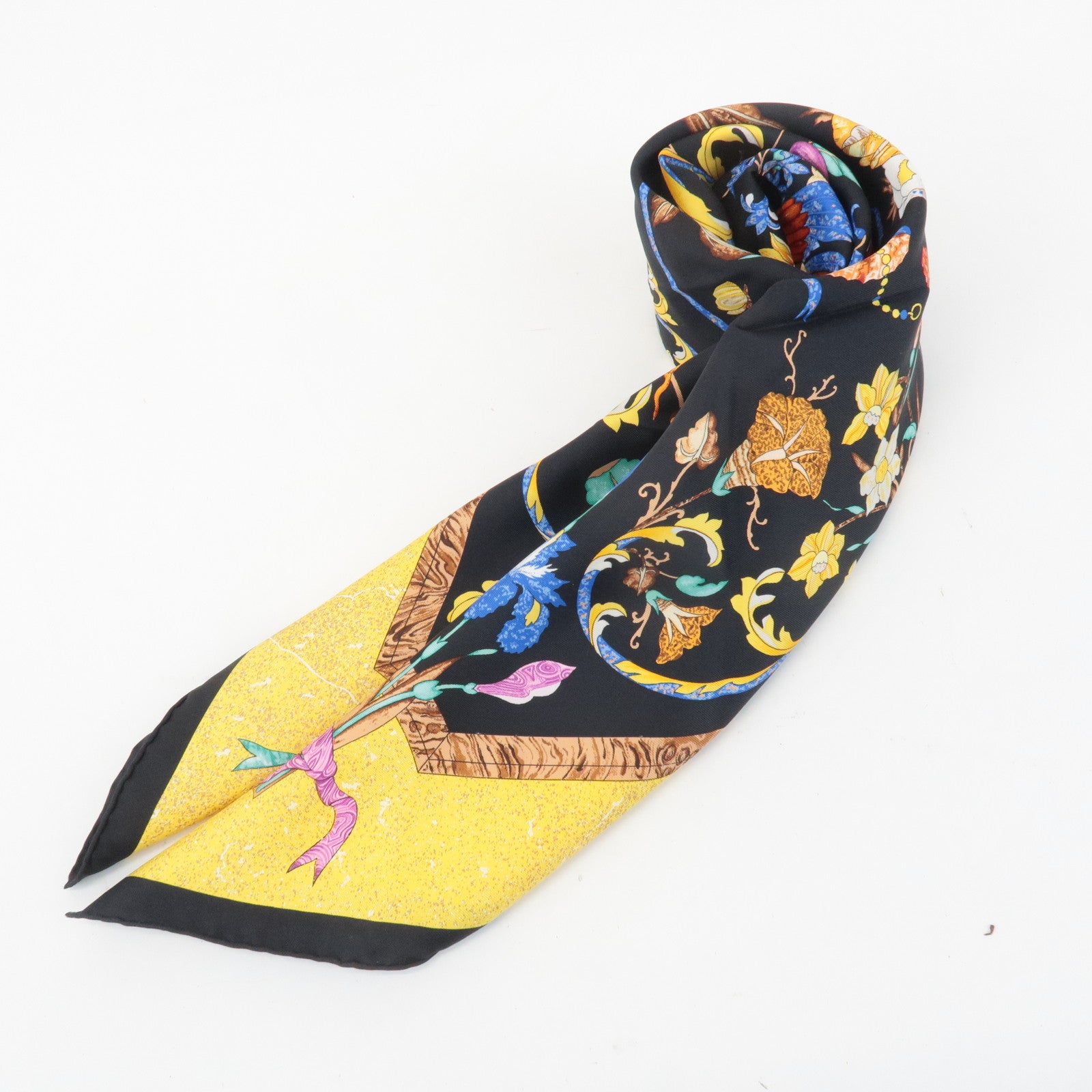 HERMES Carre 90 Silk 100% Scarf PIERRES D ORIENT ET D OCCIDENT Used