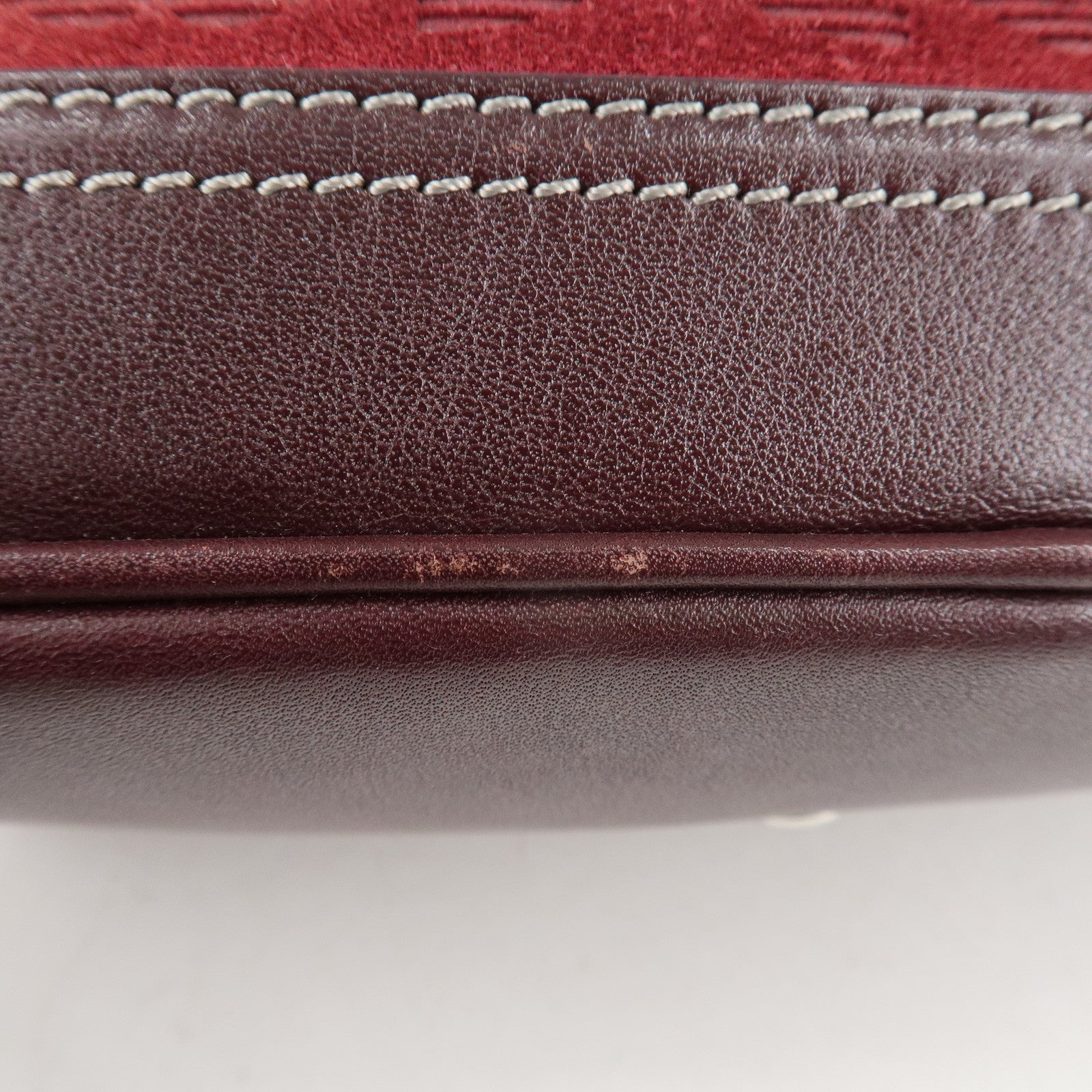 LOEWE Anagram Suede Leather Hand Bag Bordeaux