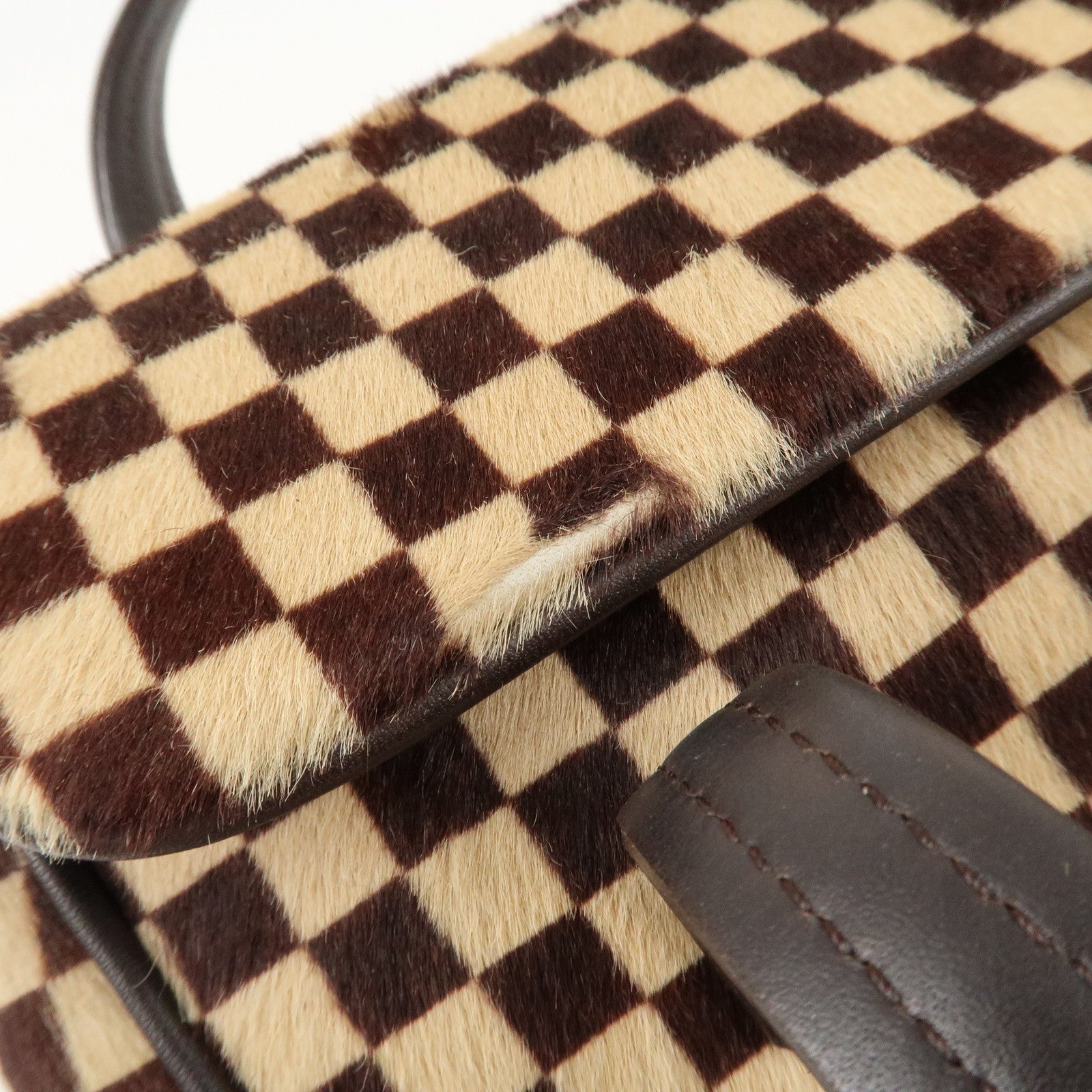 Louis Vuitton Damier Sauvage Lion Hand Bag Beige Brown M92131