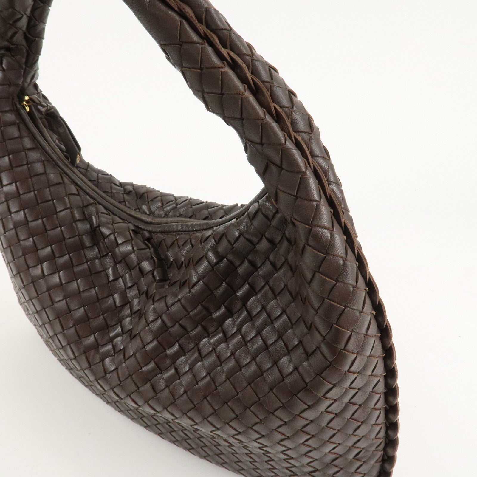 BOTTEGA VENETA Hobo Intrecciato Leather Shoulder Bag Brown 115653