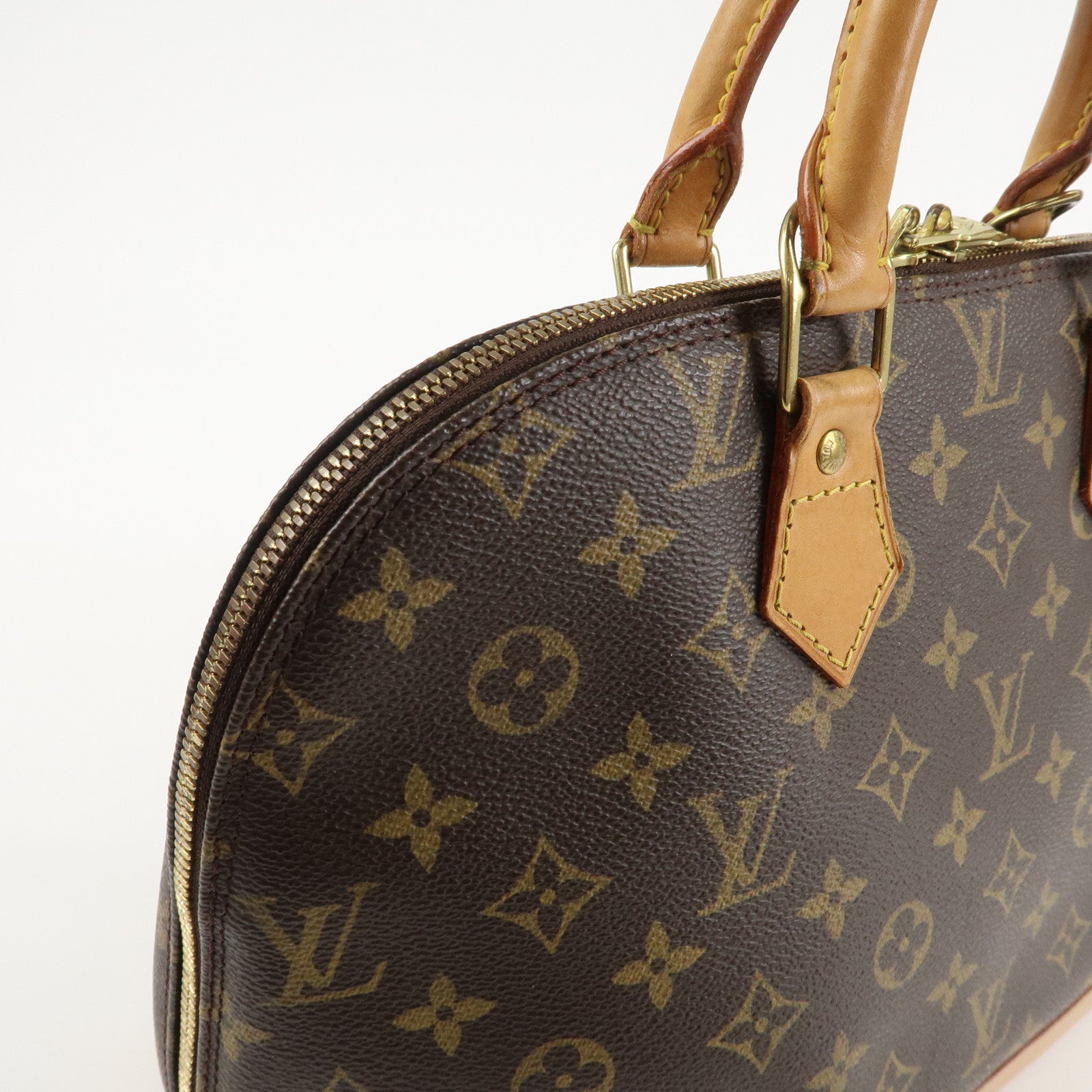 Louis Vuitton Monogram Alma Hand Bag Brown M51130 Used