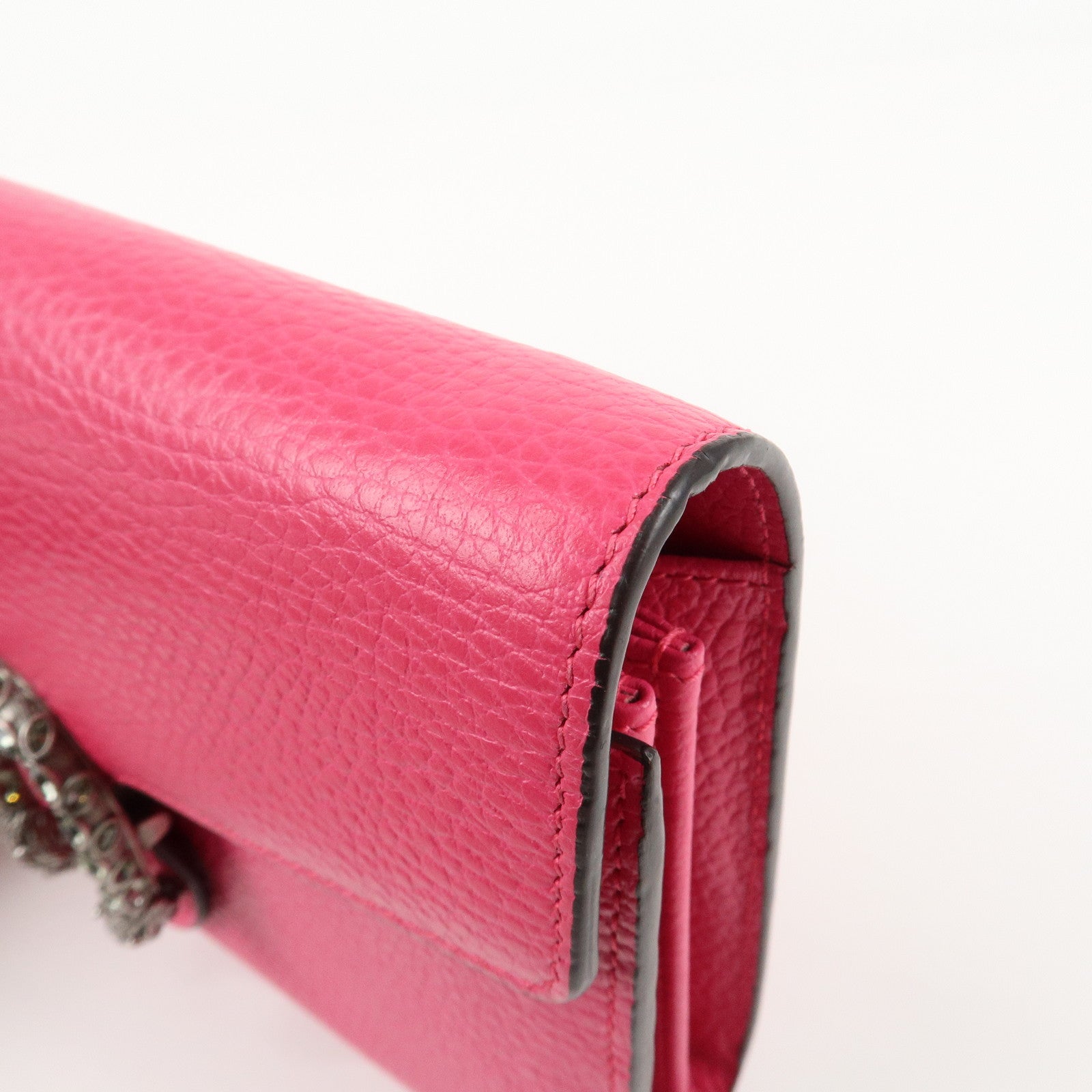 GUCCI Dionysus Leather Chain Shoulder Bag Pink 401231 Used