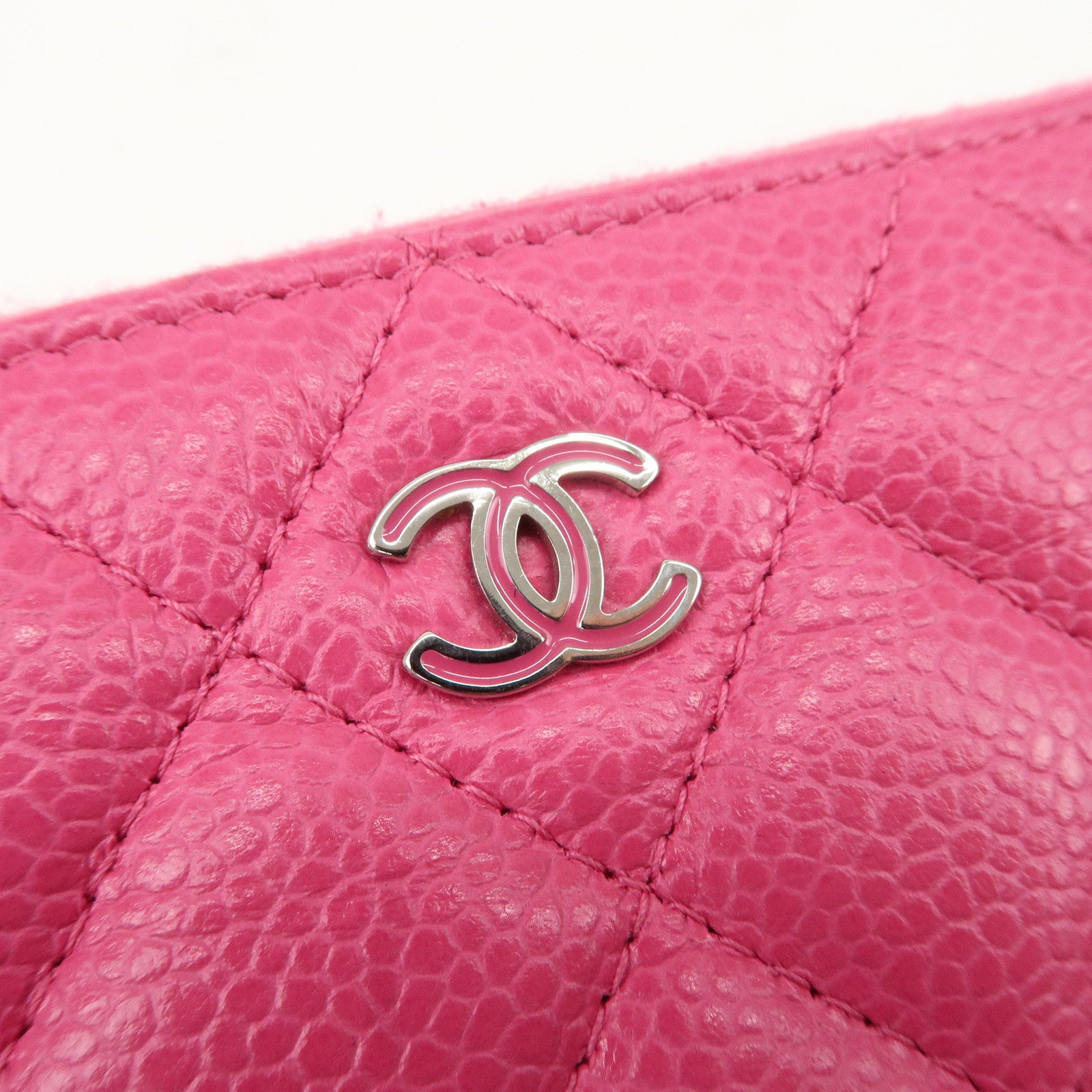 CHANEL Matelasse Caviar Skin Mini Pouch Pink A69523