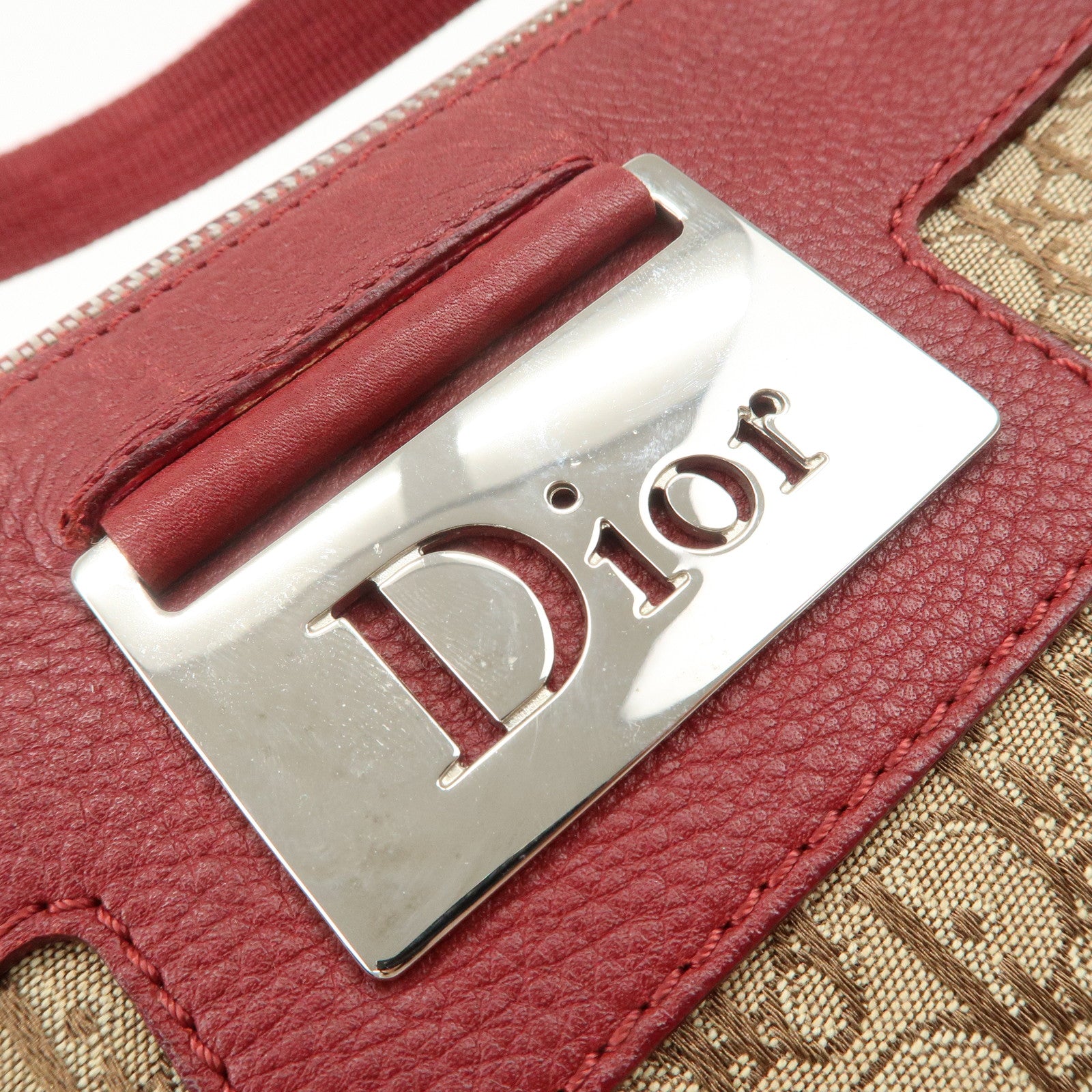 Christian Dior Street Chic Trotter Canvas  Leather Boston Bag Used