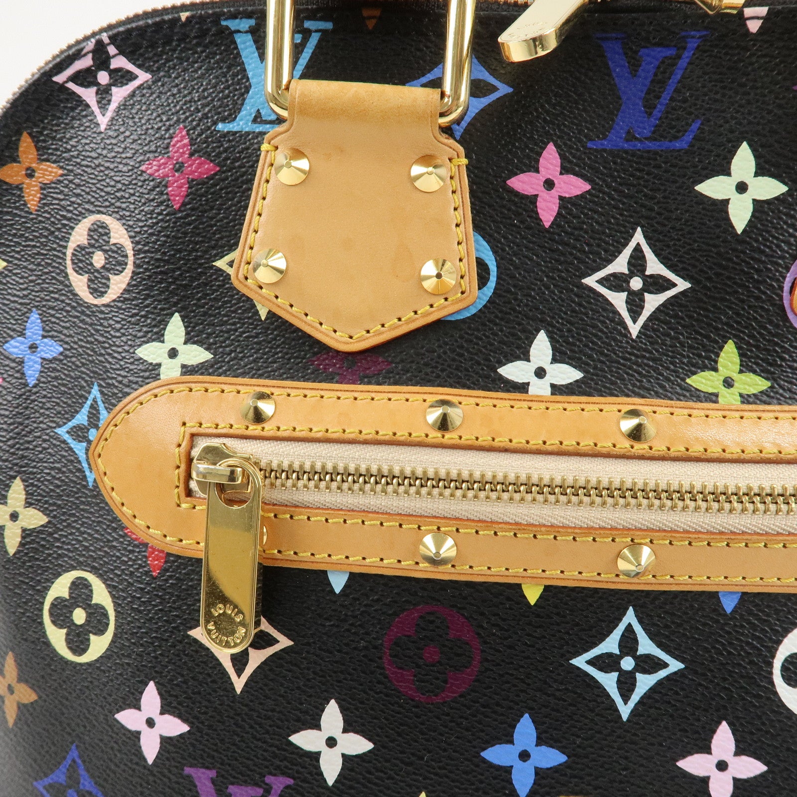 Louis Vuitton Monogram Multi Color Alma Hand Bag Noir M92646