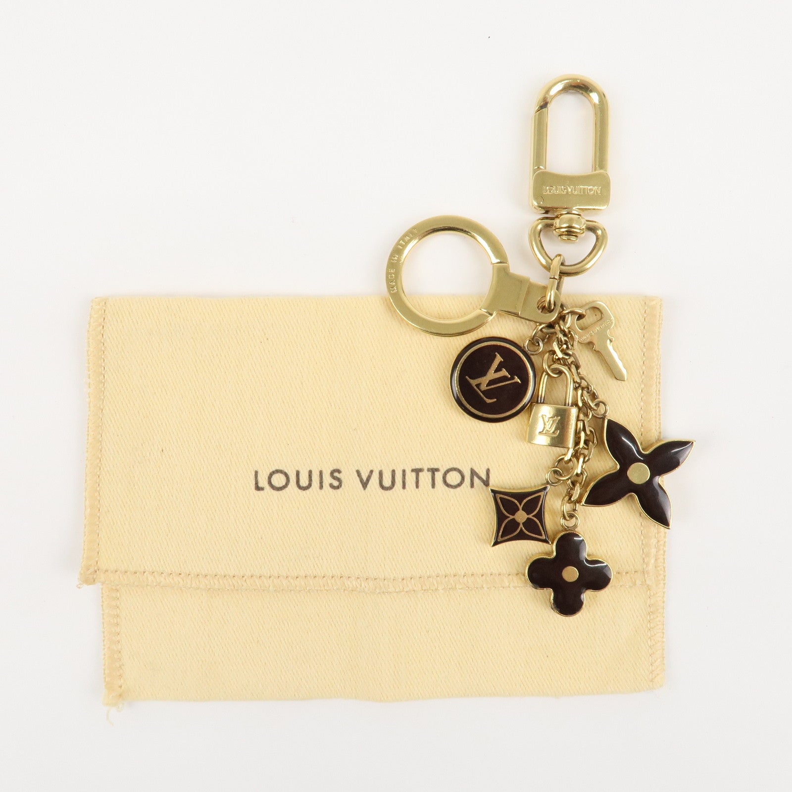 Louis Vuitton Porte Cles Pampille Bag Charm Gold Black M91929 Used