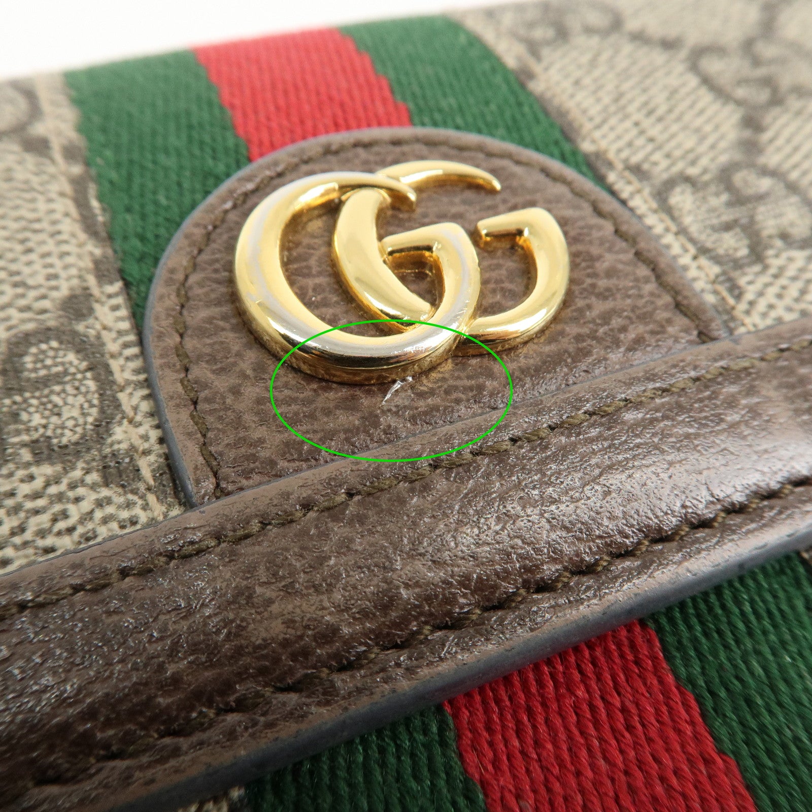 GUCCI Ophidia Sherry GG Supreme Leather Bifold Long Wallet 523153